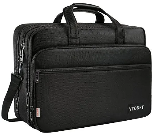 17 Inch Laptop Bag, Travel Briefcase With Organizer, Expandable Large Hybrid Shoulder Bag, Water