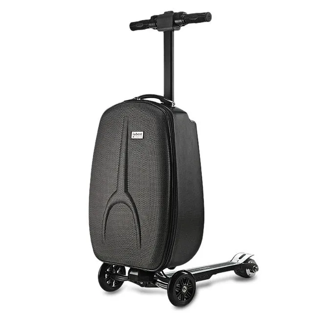 2 In 1 Suitcase &Scooter 3-Wheel Electric Suitcase Scooter Polyester Luggage Aluminum Alloy Frame