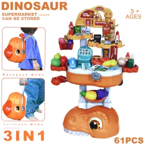 3 In 1 Dinosaur Supermarket Bag 61pcs