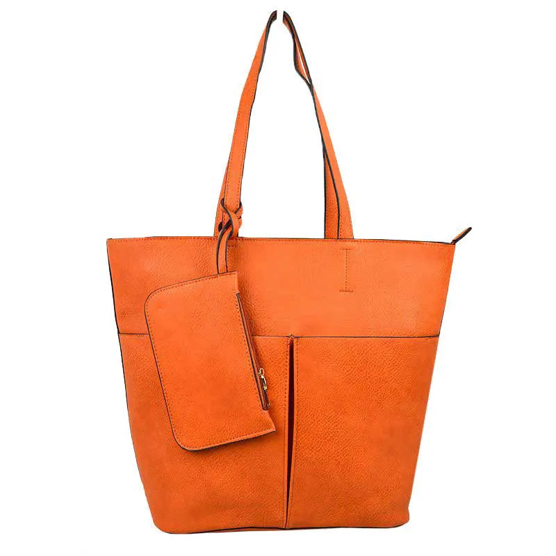 3 In 1 Large Soft Faux Leather Womens Tote Handbags