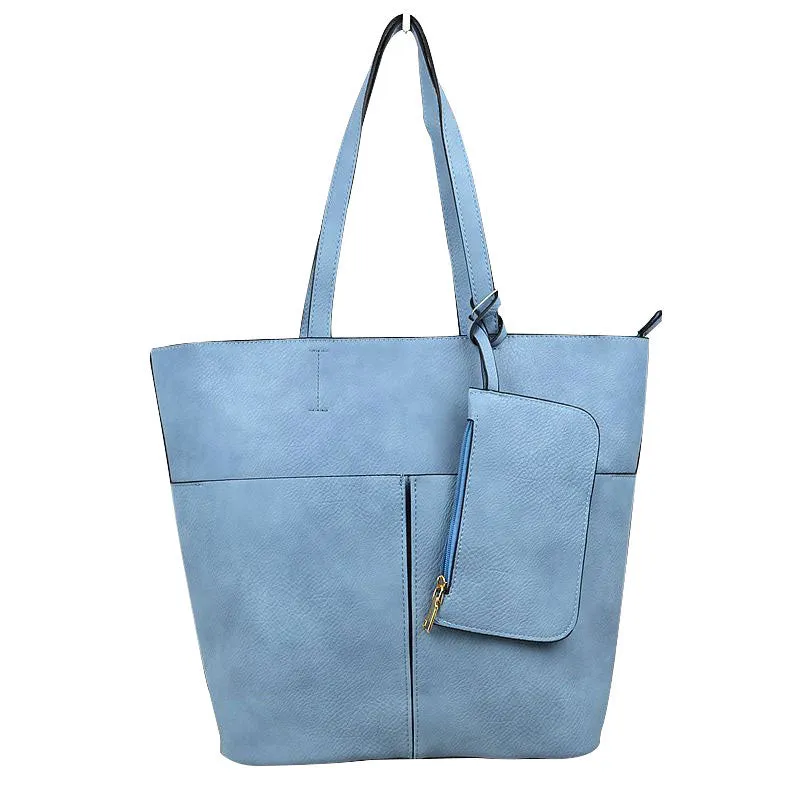 3 In 1 Large Soft Faux Leather Womens Tote Handbags