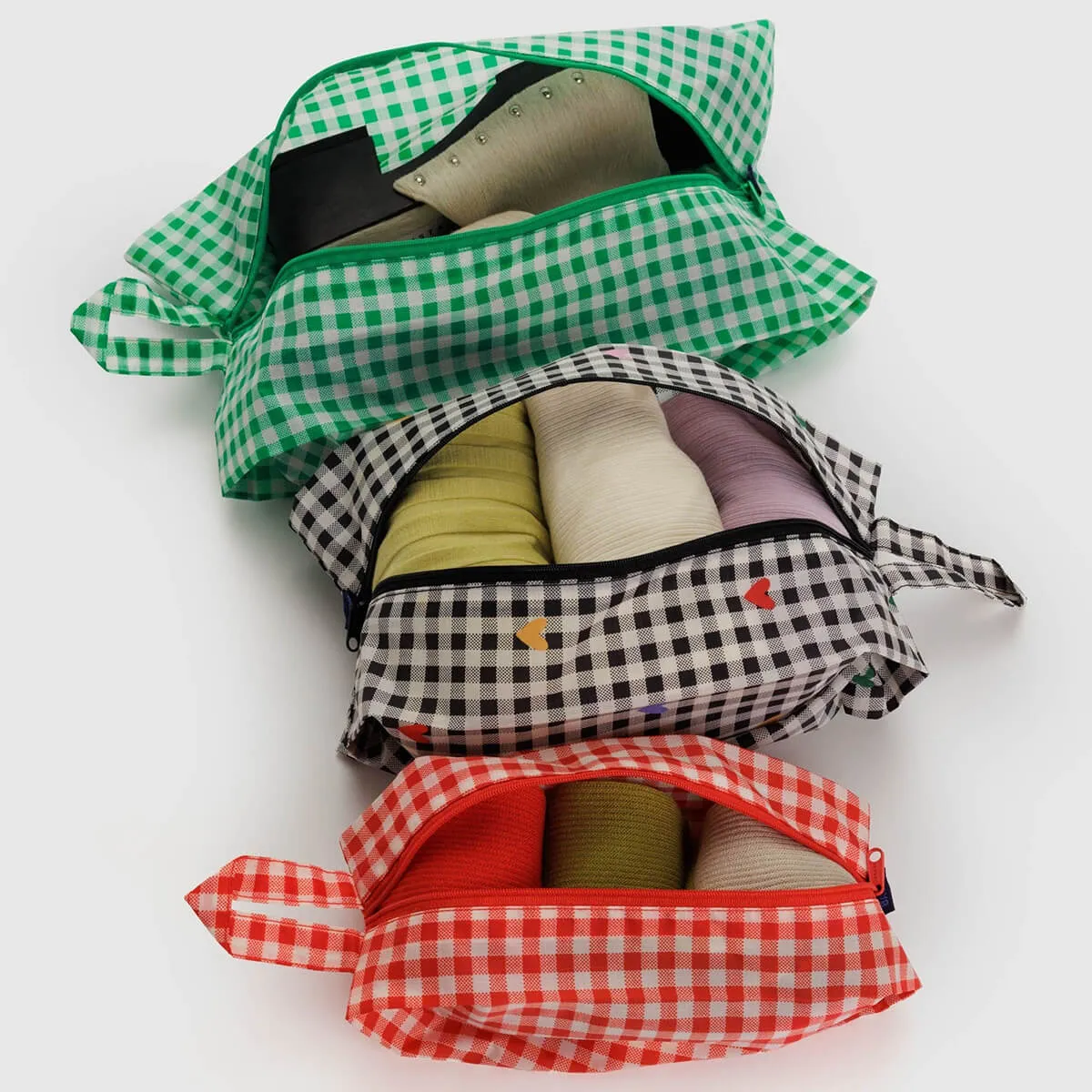 3D Zip Pouch Set in Gingham by Baggu