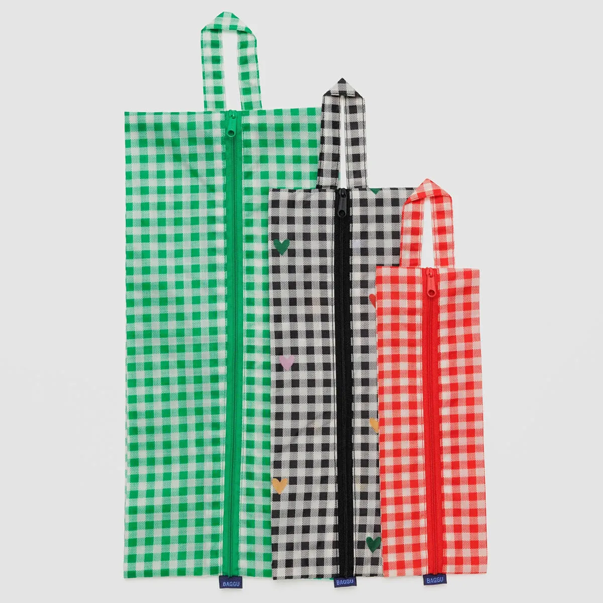 3D Zip Pouch Set in Gingham by Baggu