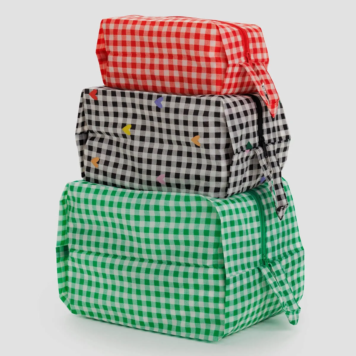 3D Zip Pouch Set in Gingham by Baggu