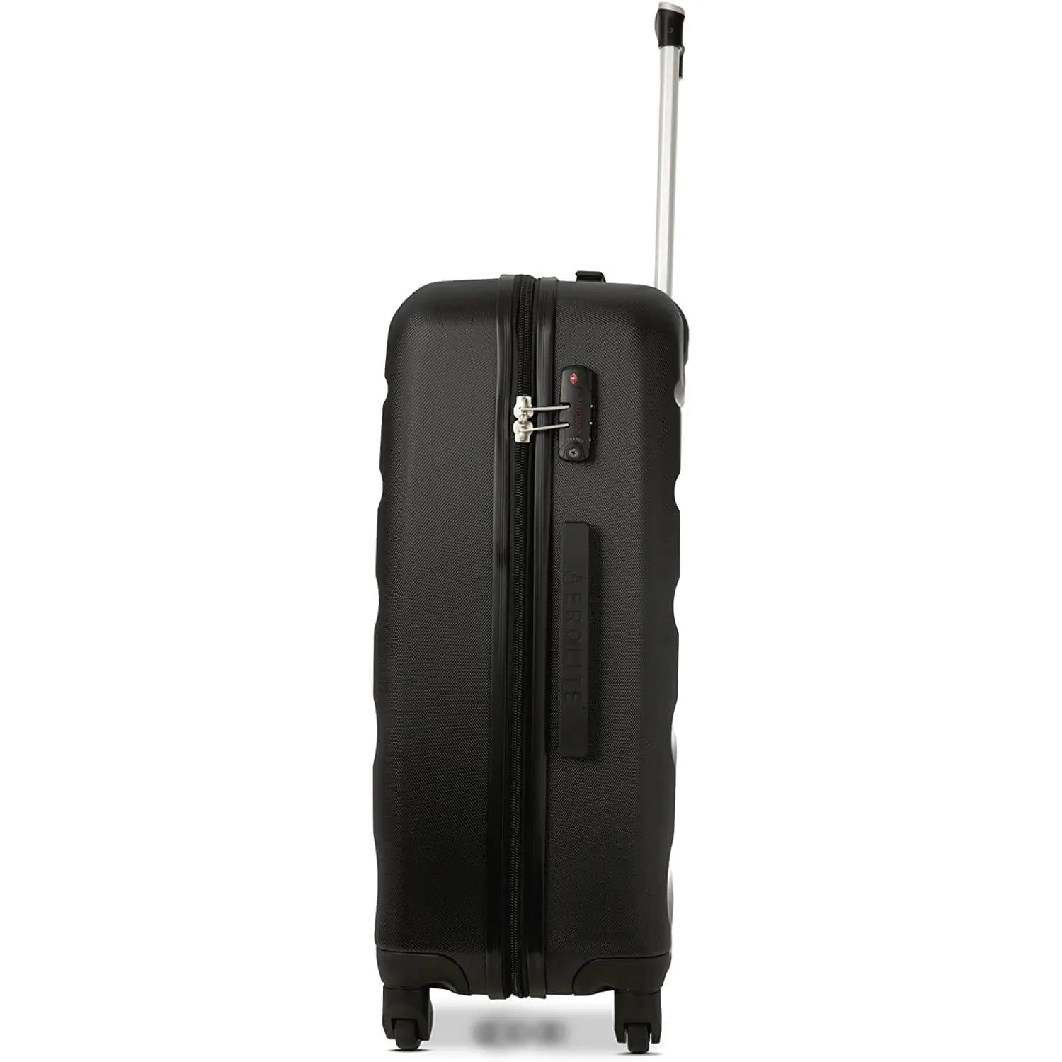 Aerolite Lightweight ABS Hard Shell Travel Hold Check in Luggage Suitcase 4 Wheels, Black