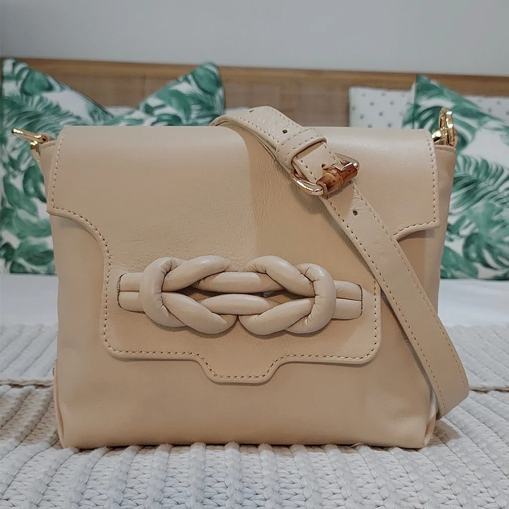 Amara Knot Satchel - Latte