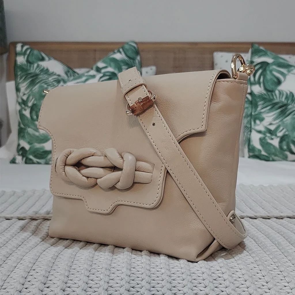 Amara Knot Satchel - Latte