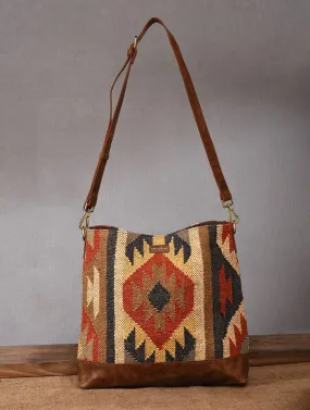 AUSTERE - KILIM &  LEATHER HAND  BAG