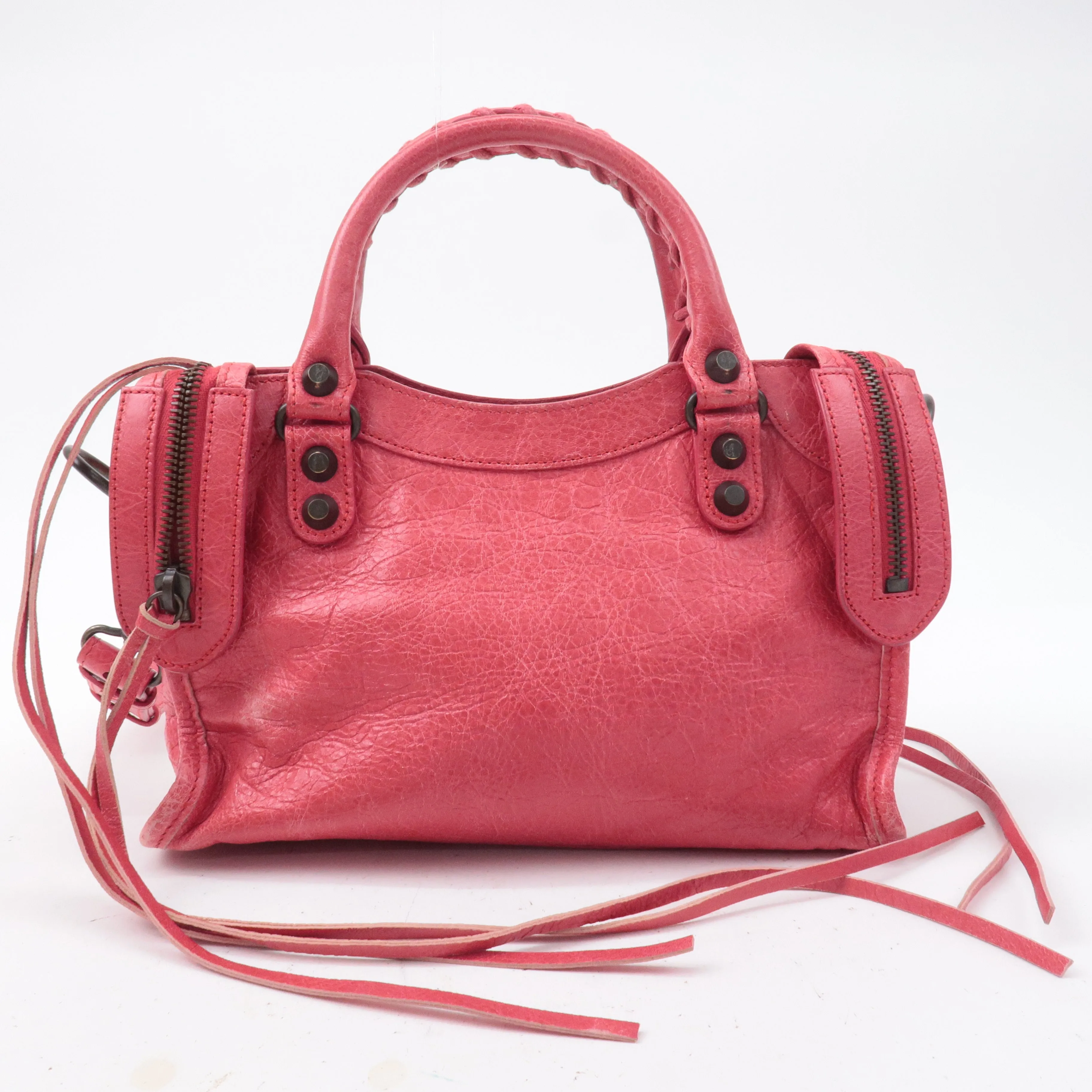 BALENCIAGA Classic Mini City Leather 2Way Hand Bag Pink 300295