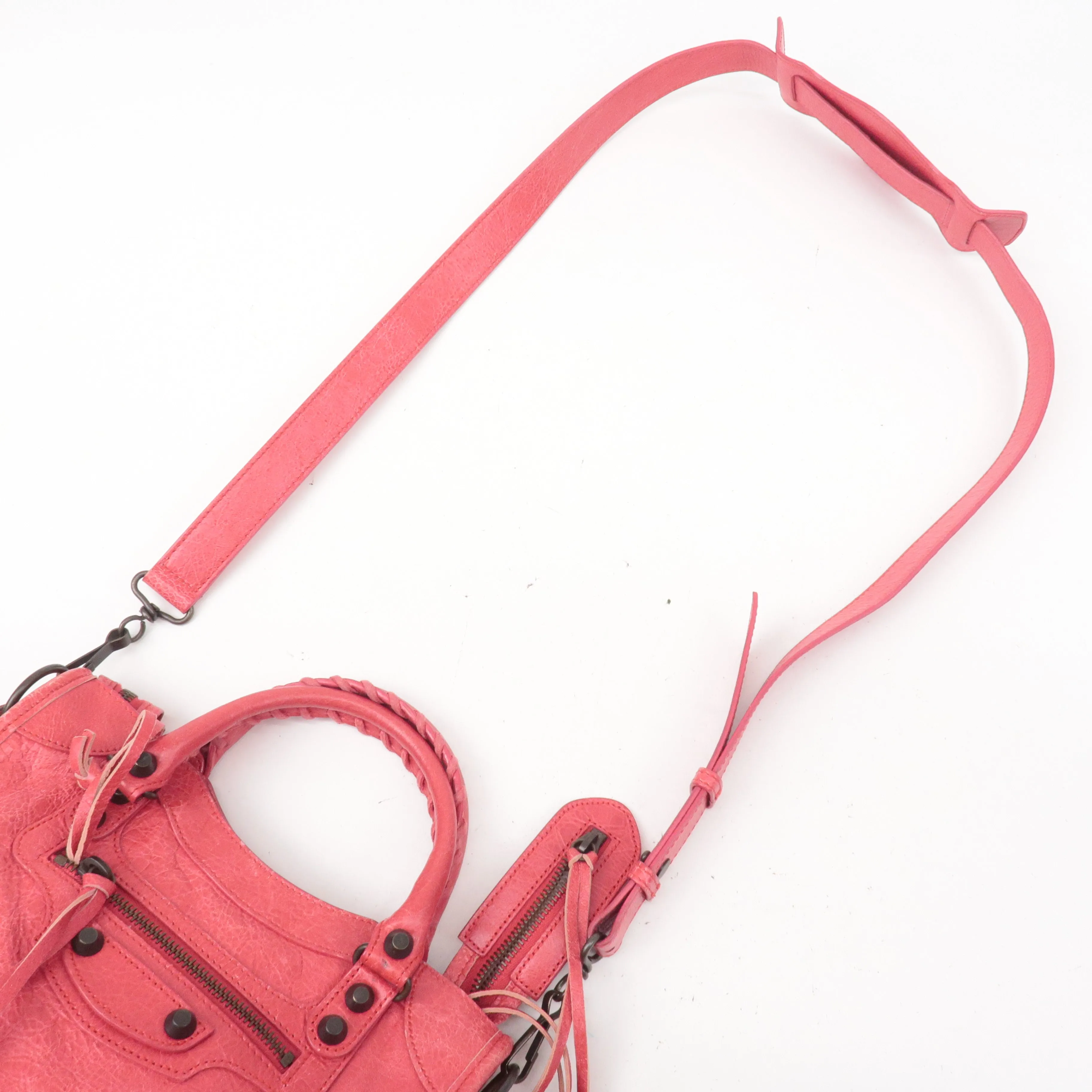 BALENCIAGA Classic Mini City Leather 2Way Hand Bag Pink 300295