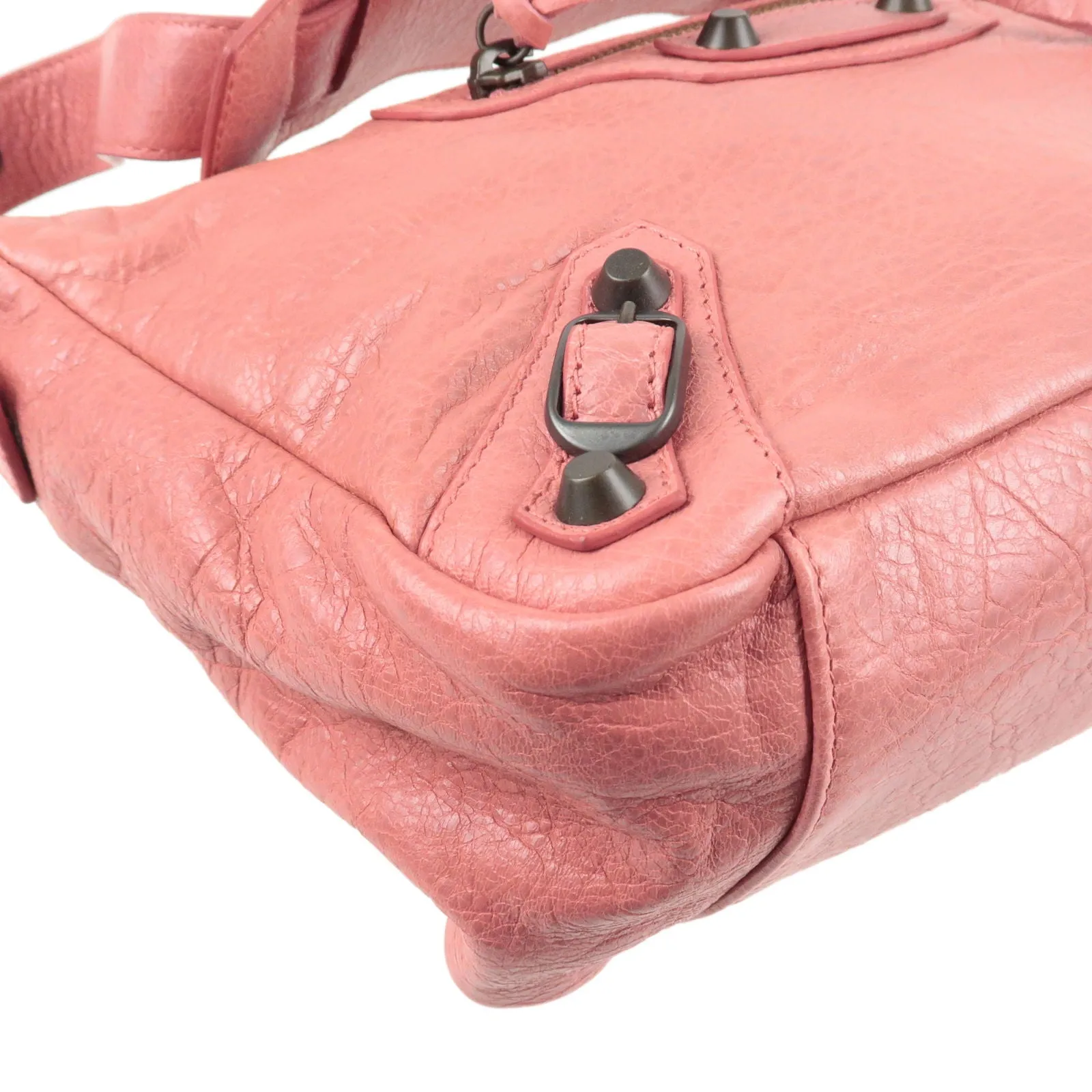 BALENCIAGA Leather The Getaway One-Shoulder Bag Pink 309935