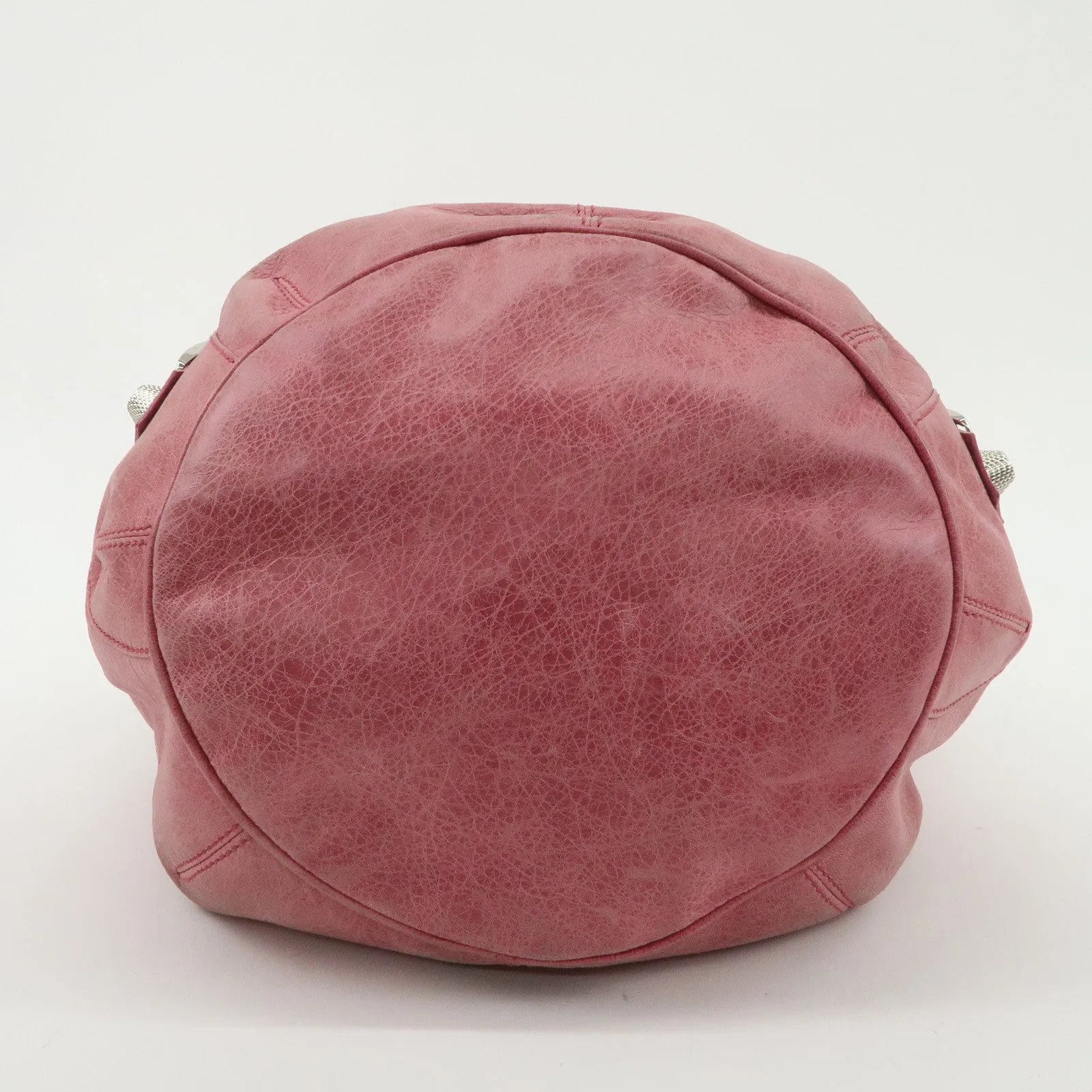 BALENCIAGA Leather The Giant Pom Pom 2Way Bag Pink 203069