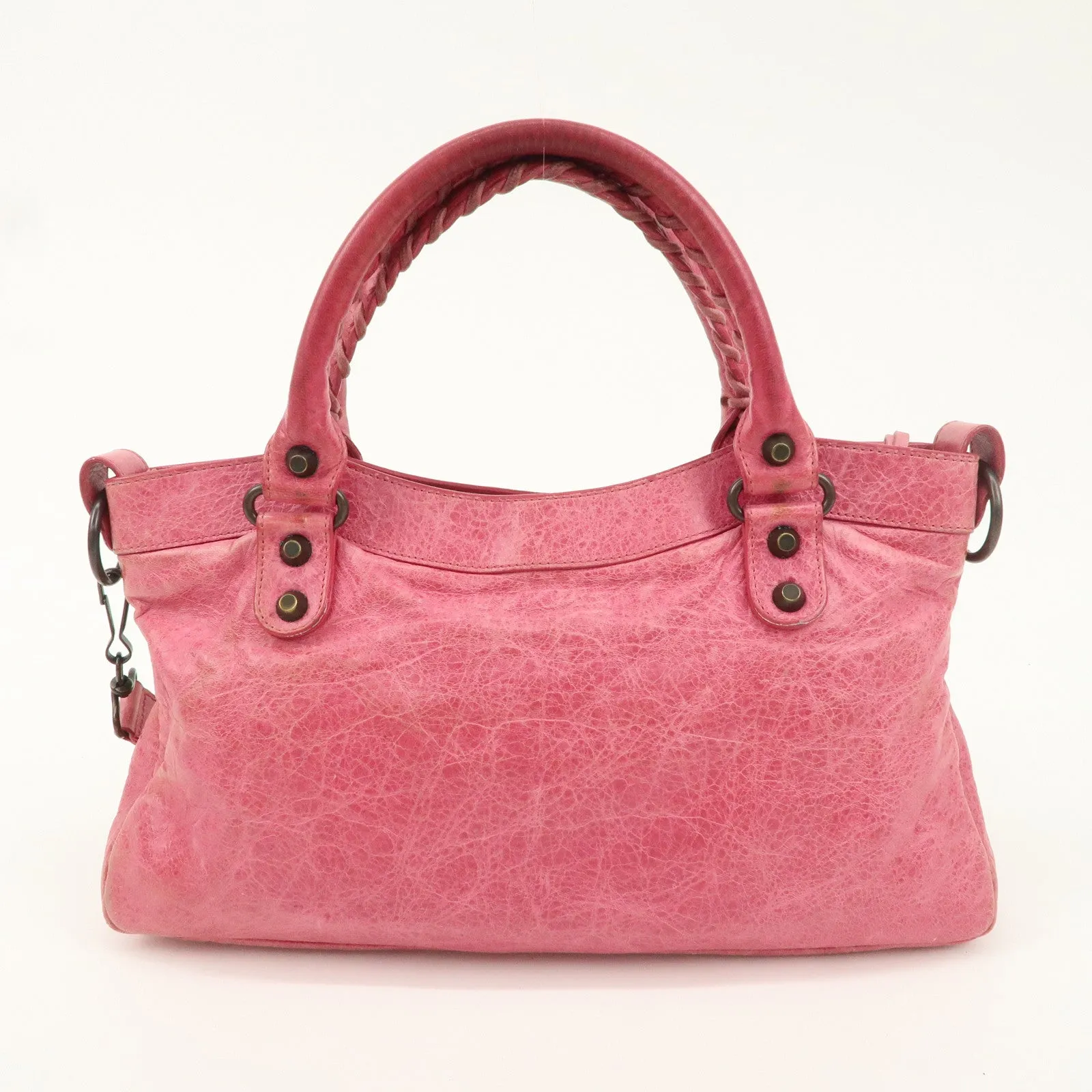 BALENCIAGA The First Leather 2Way Bag Hand Bag Pink 103208