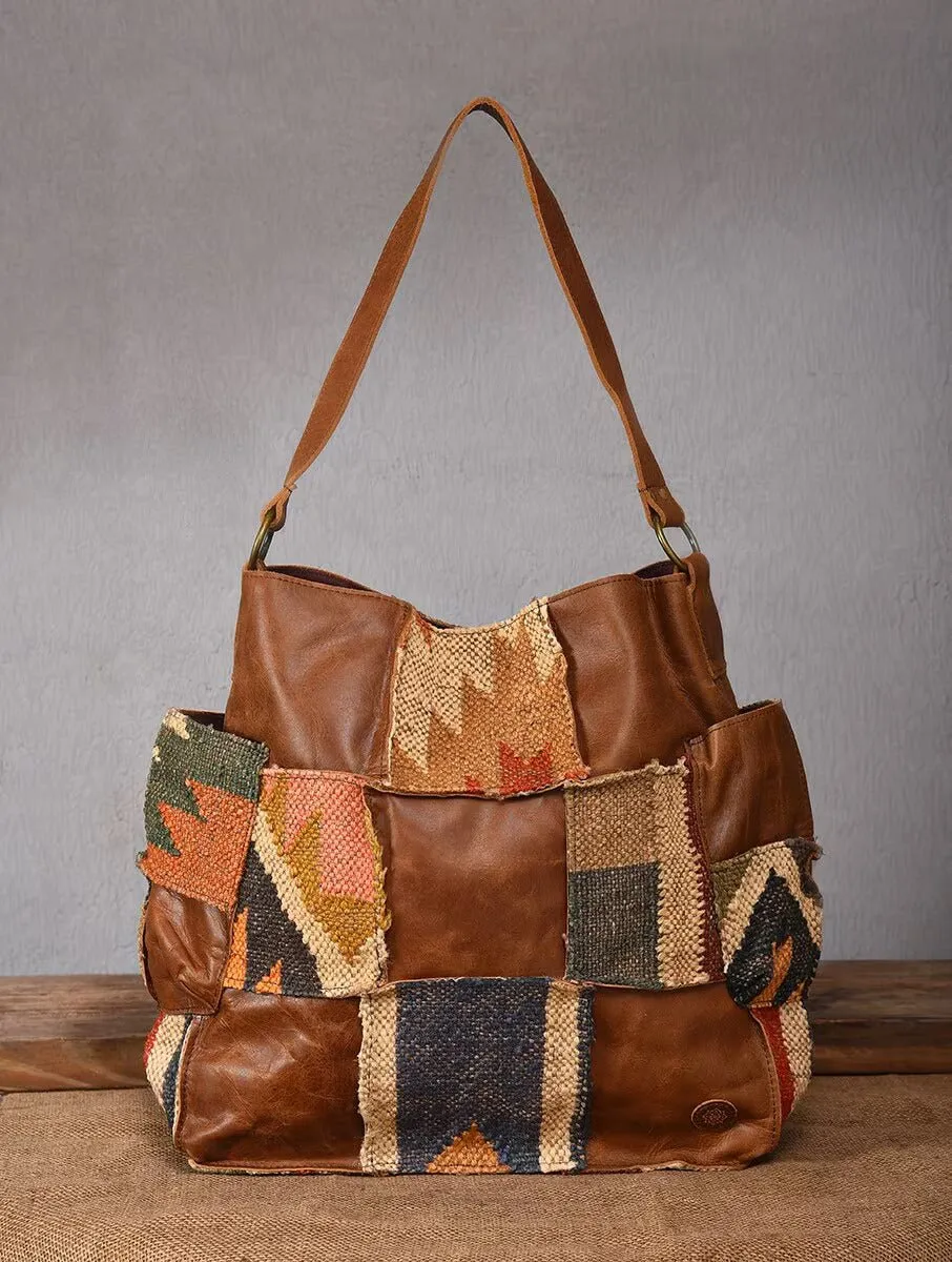 BEHOOVE - KILIM & LEATHER PATCHWORK HAND BAG