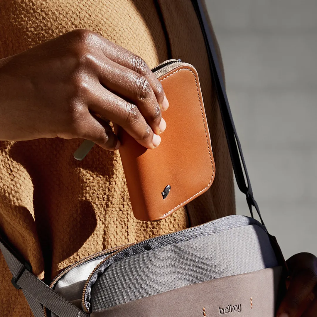 Bellroy Folio Mini | Unisex Leather Zip Wallet, Magnetic Pouch