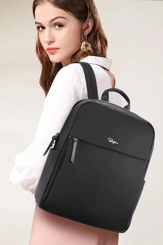 Black Career Square Backpacks Womens School Travel Trolly Band Strap