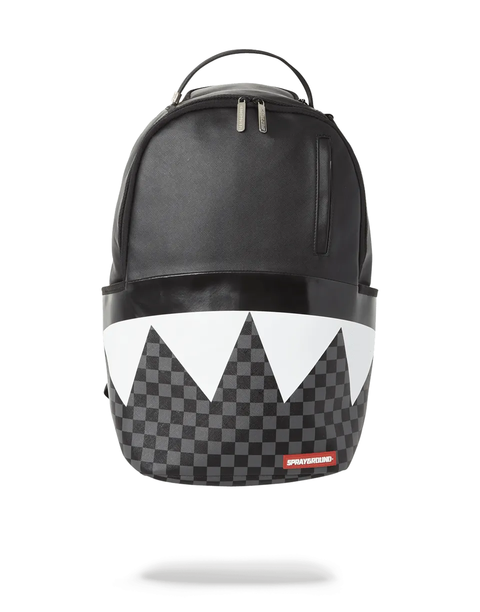 BLACK HALF CHECK SHARKS IN PARIS BACKPACK (ONE OF ONE)