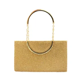 Bling Rectangle Top Handle Crossbody Evening Bag