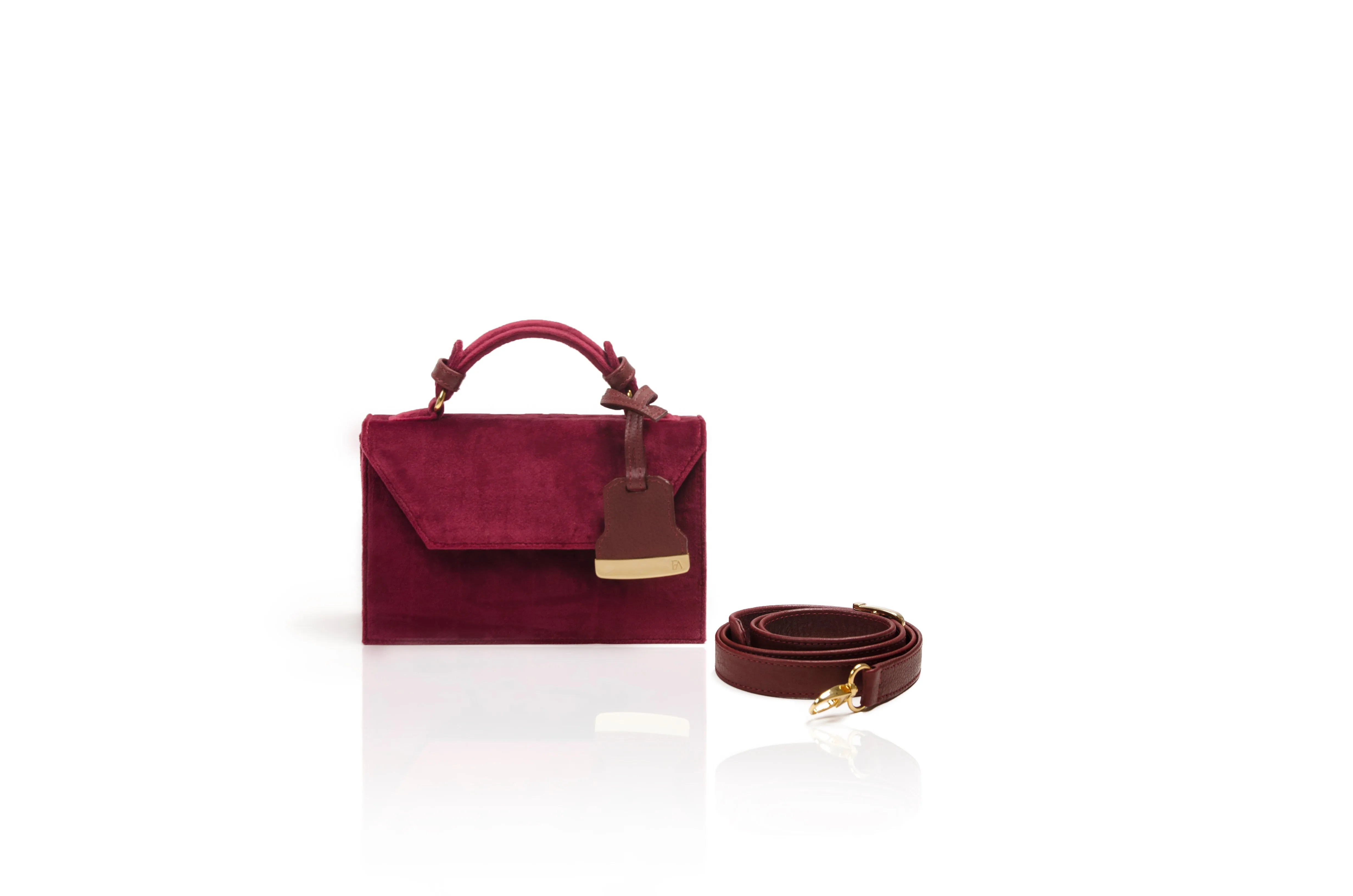 Bordeaux Velvet Mini Cynthia Top Handle