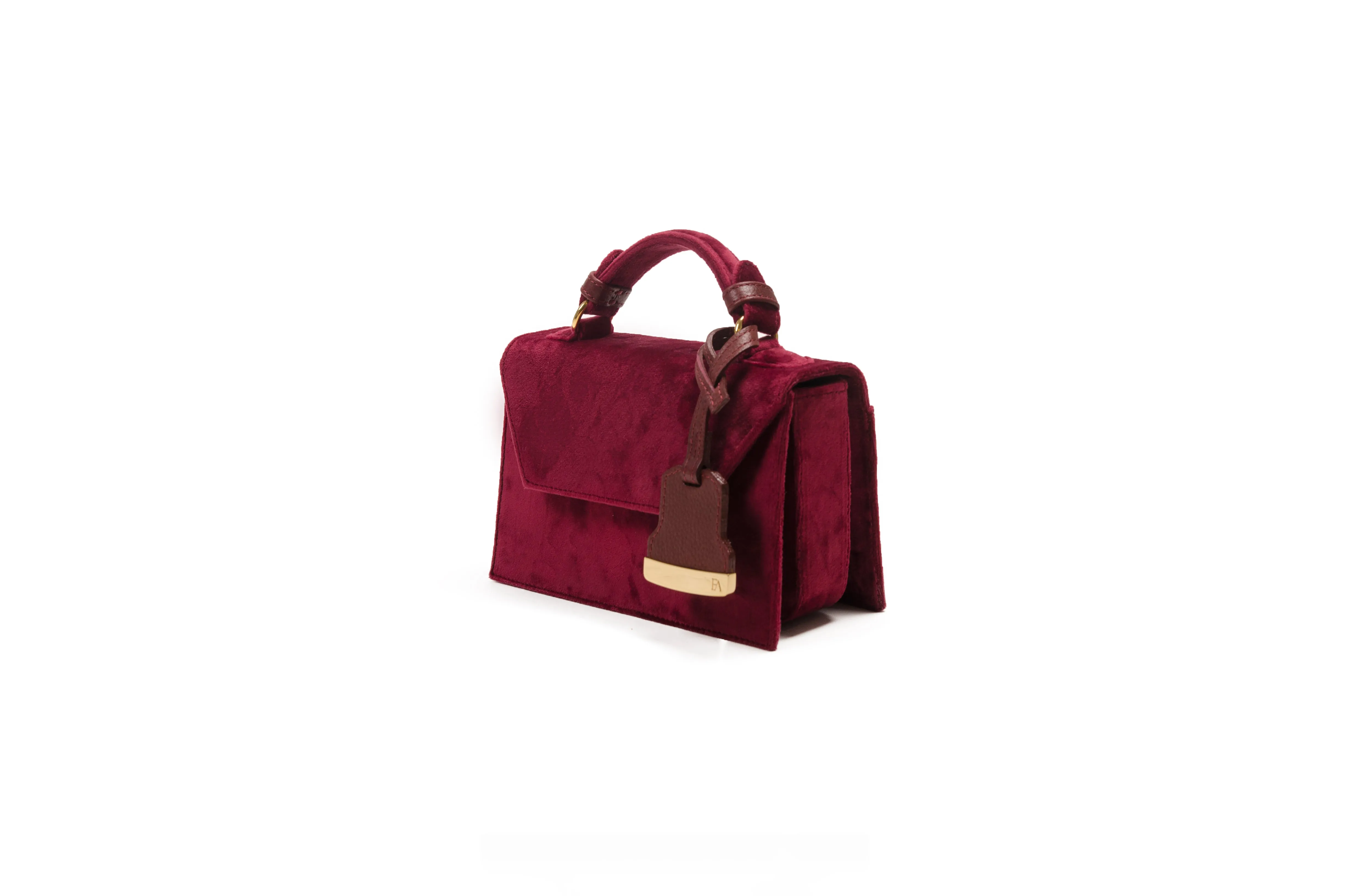 Bordeaux Velvet Mini Cynthia Top Handle