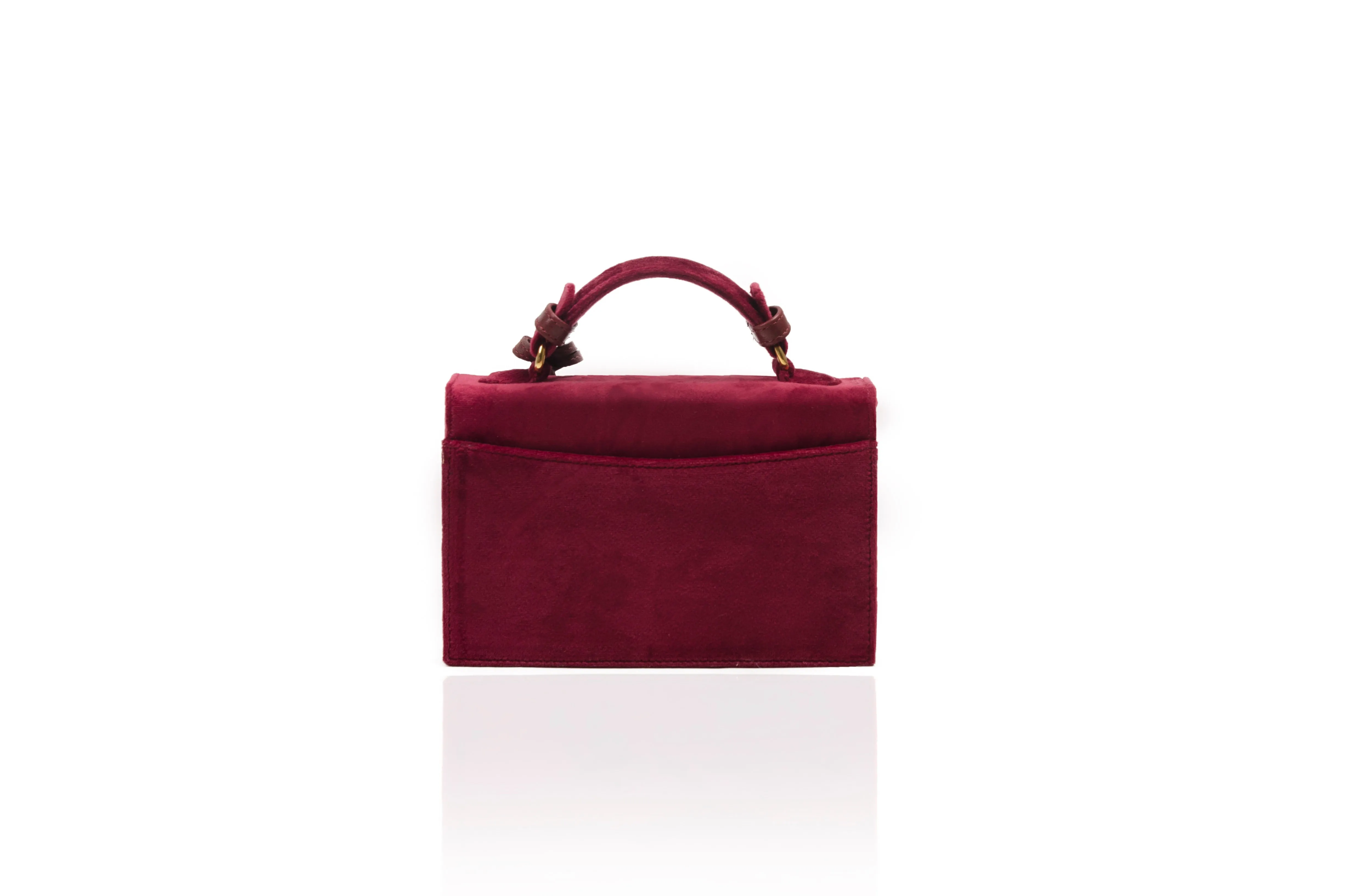 Bordeaux Velvet Mini Cynthia Top Handle