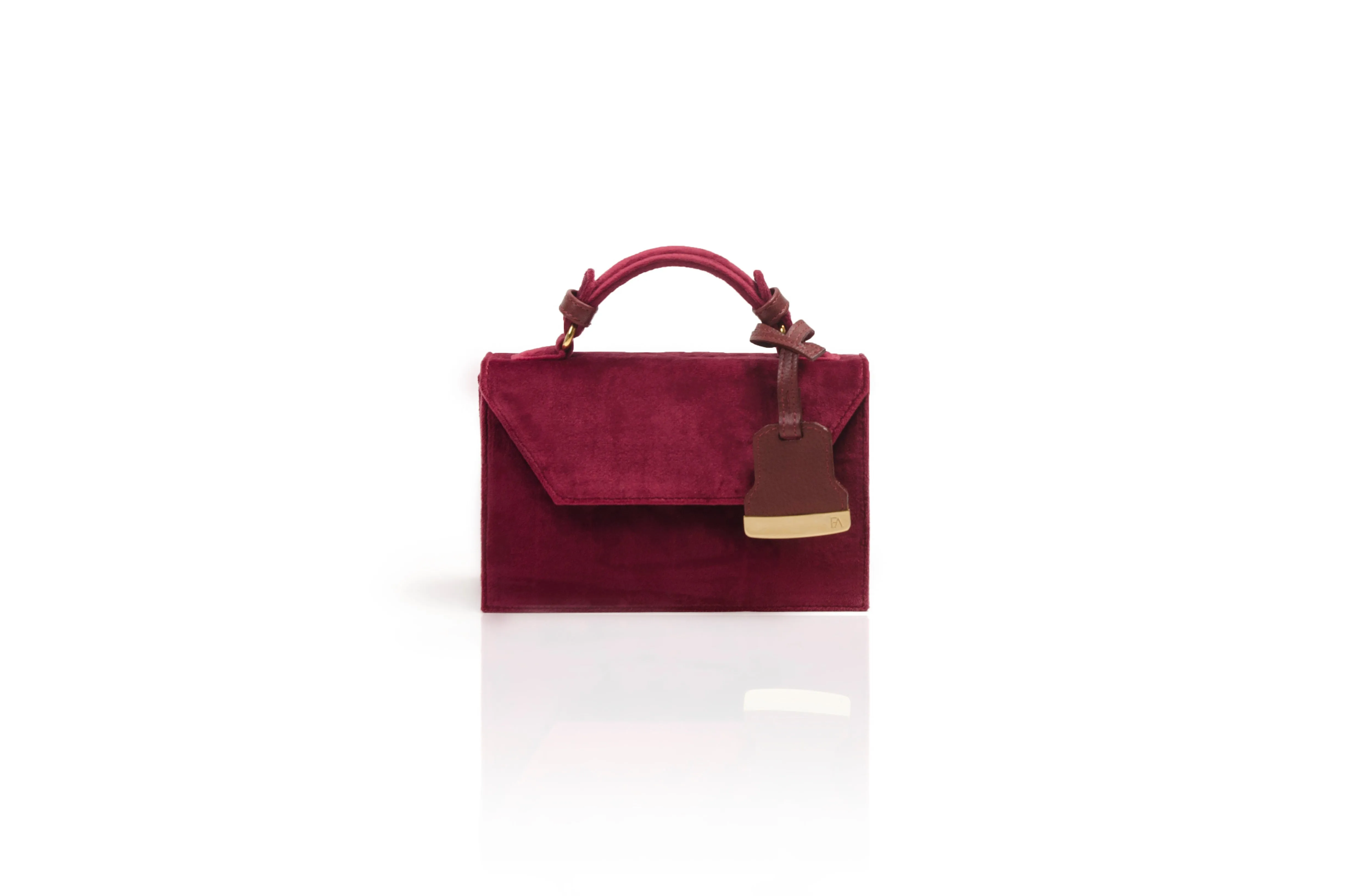 Bordeaux Velvet Mini Cynthia Top Handle