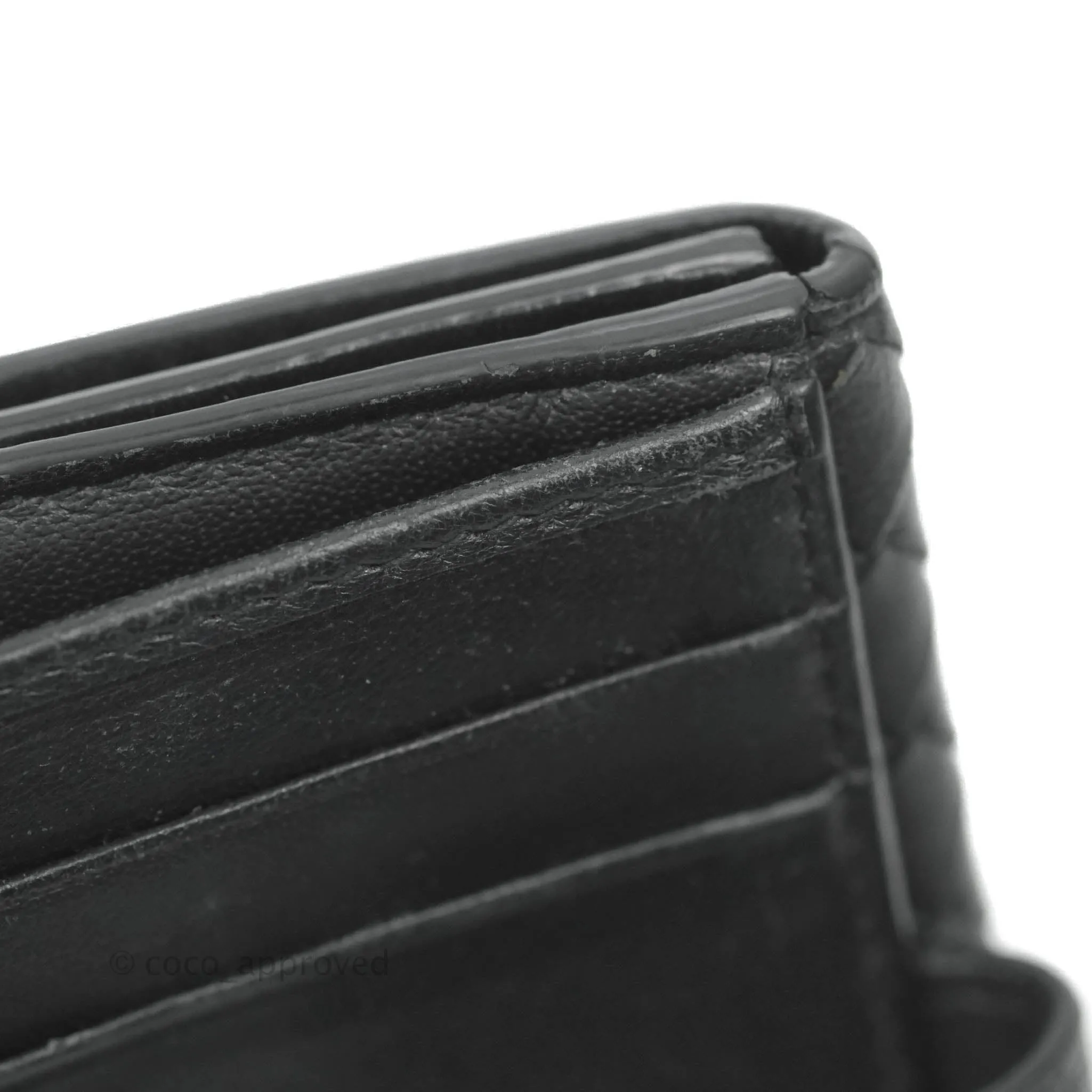 Bottega Veneta Bifold In Black Intrecciato Leather Wallet