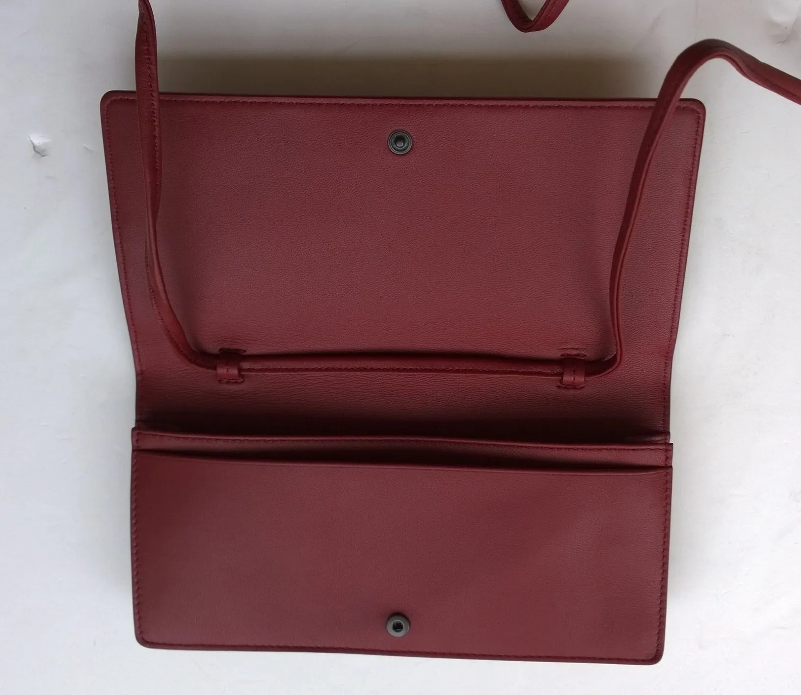 Bottega Veneta Burgundy Woven Leather Crossbody Strap Bag