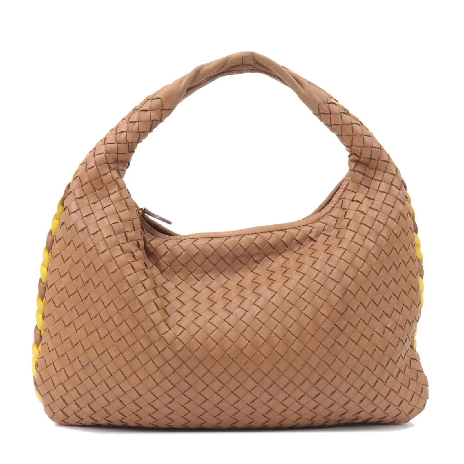 BOTTEGA VENETA Hobo Intrecciato Leather Shoulder Bag Brown 115653