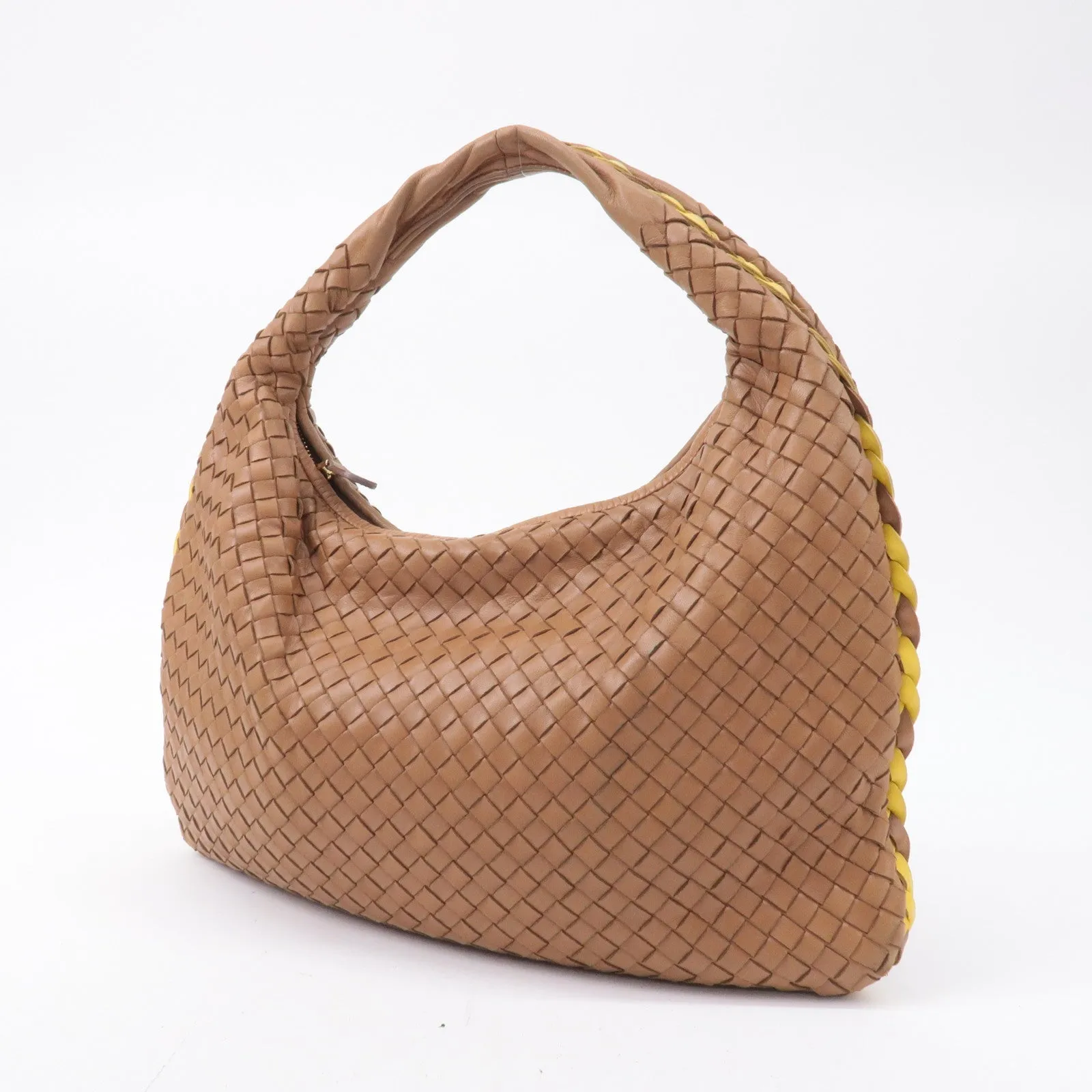 BOTTEGA VENETA Hobo Intrecciato Leather Shoulder Bag Brown 115653