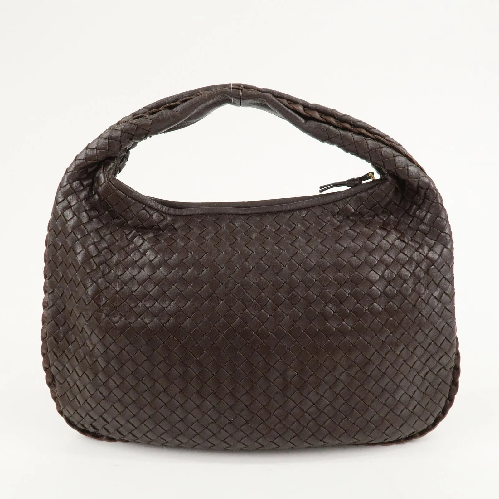 BOTTEGA VENETA Hobo Intrecciato Leather Shoulder Bag Brown 115653