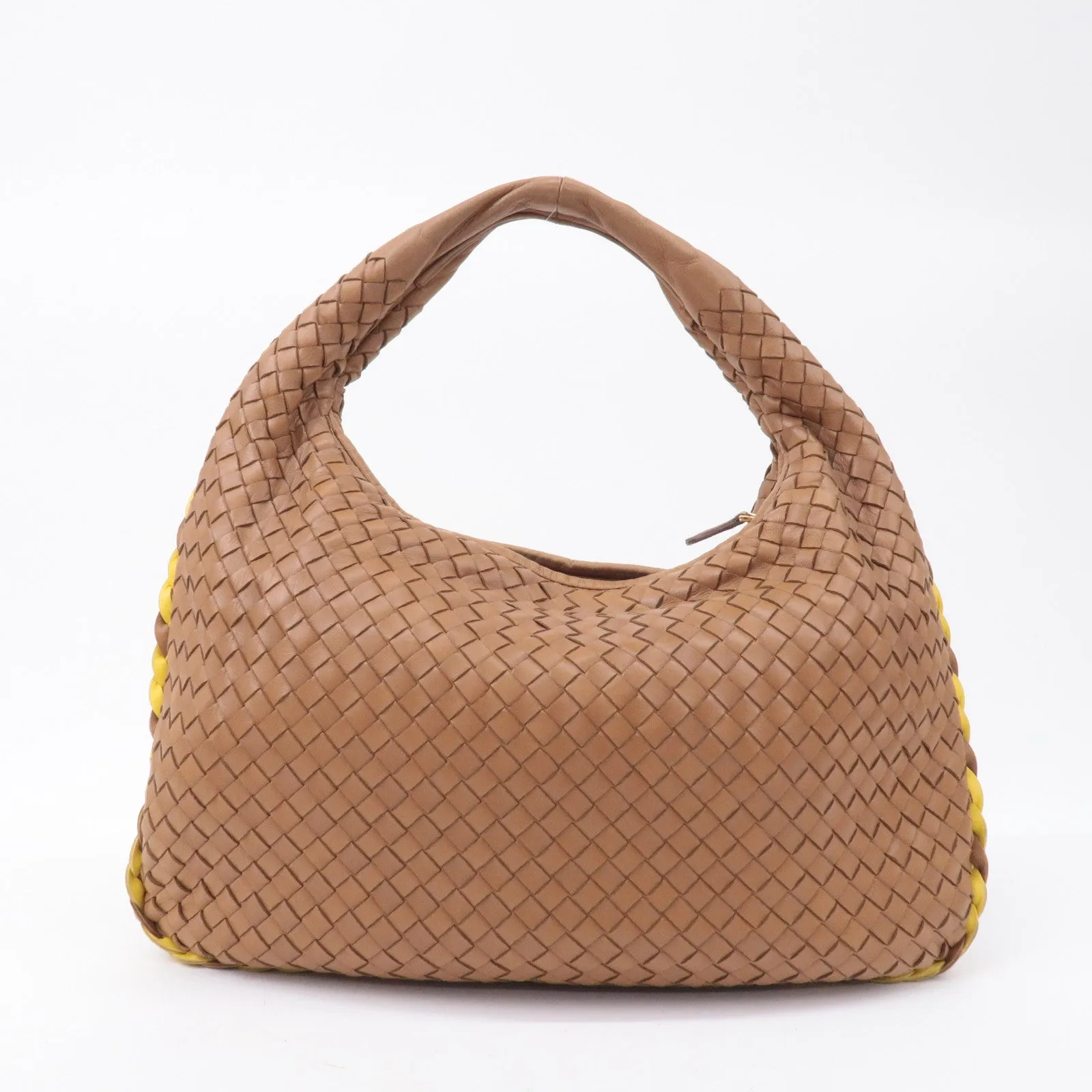 BOTTEGA VENETA Hobo Intrecciato Leather Shoulder Bag Brown 115653