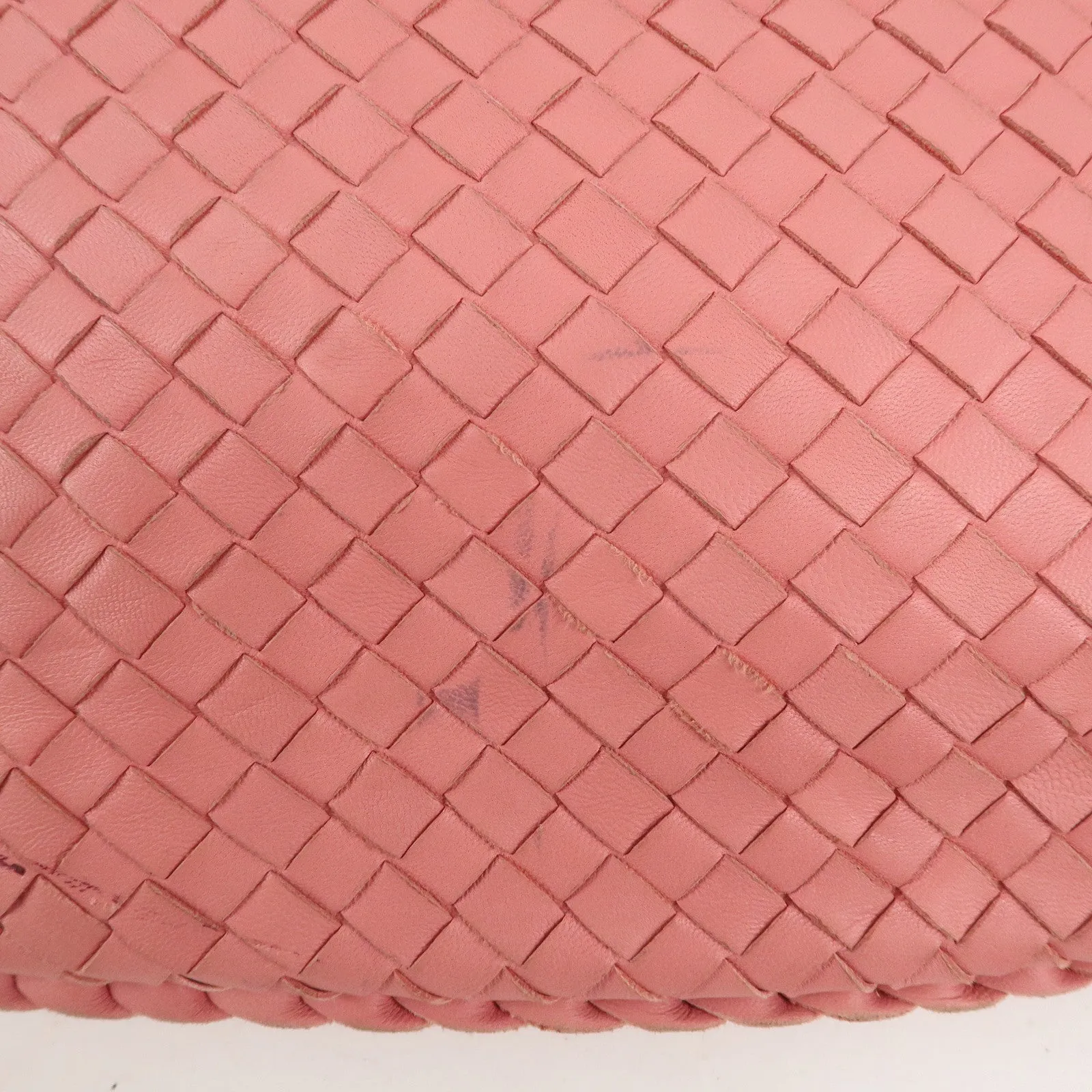 BOTTEGA VENETA Hobo Intrecciato Leather Shoulder Bag Pink 115653