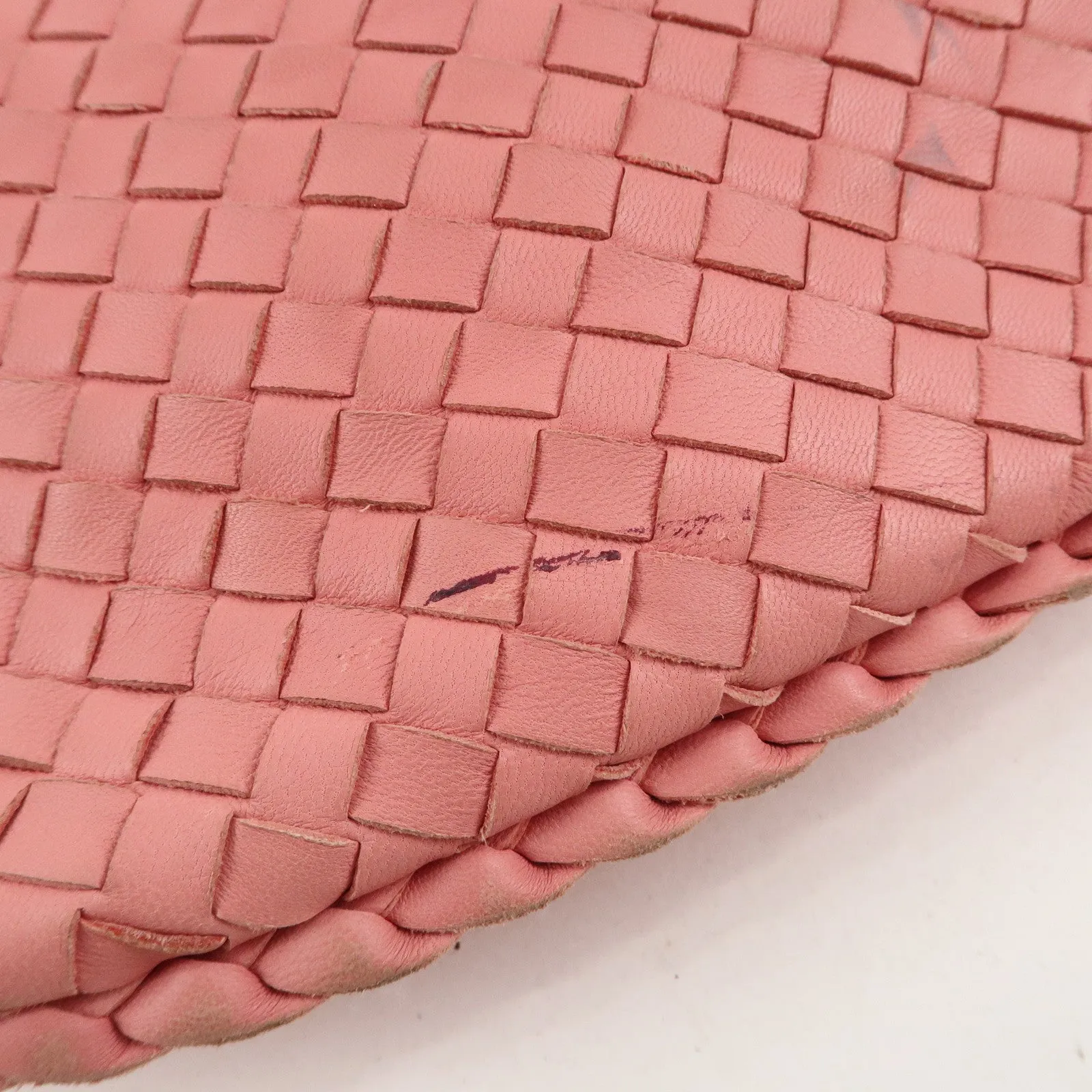 BOTTEGA VENETA Hobo Intrecciato Leather Shoulder Bag Pink 115653