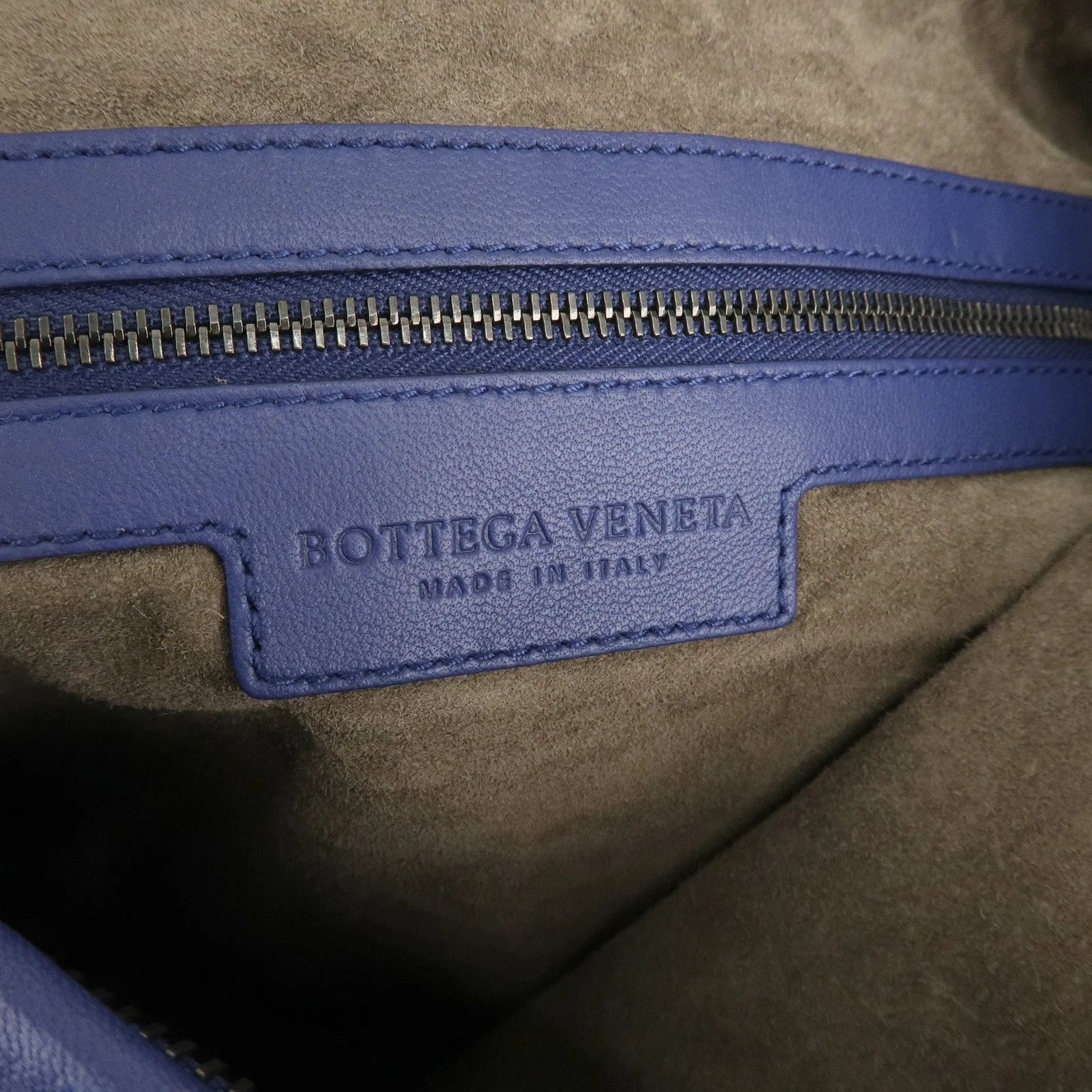 BOTTEGA VENETA Intrecciato Hobo Leather Shoulder Bag Blue 115654