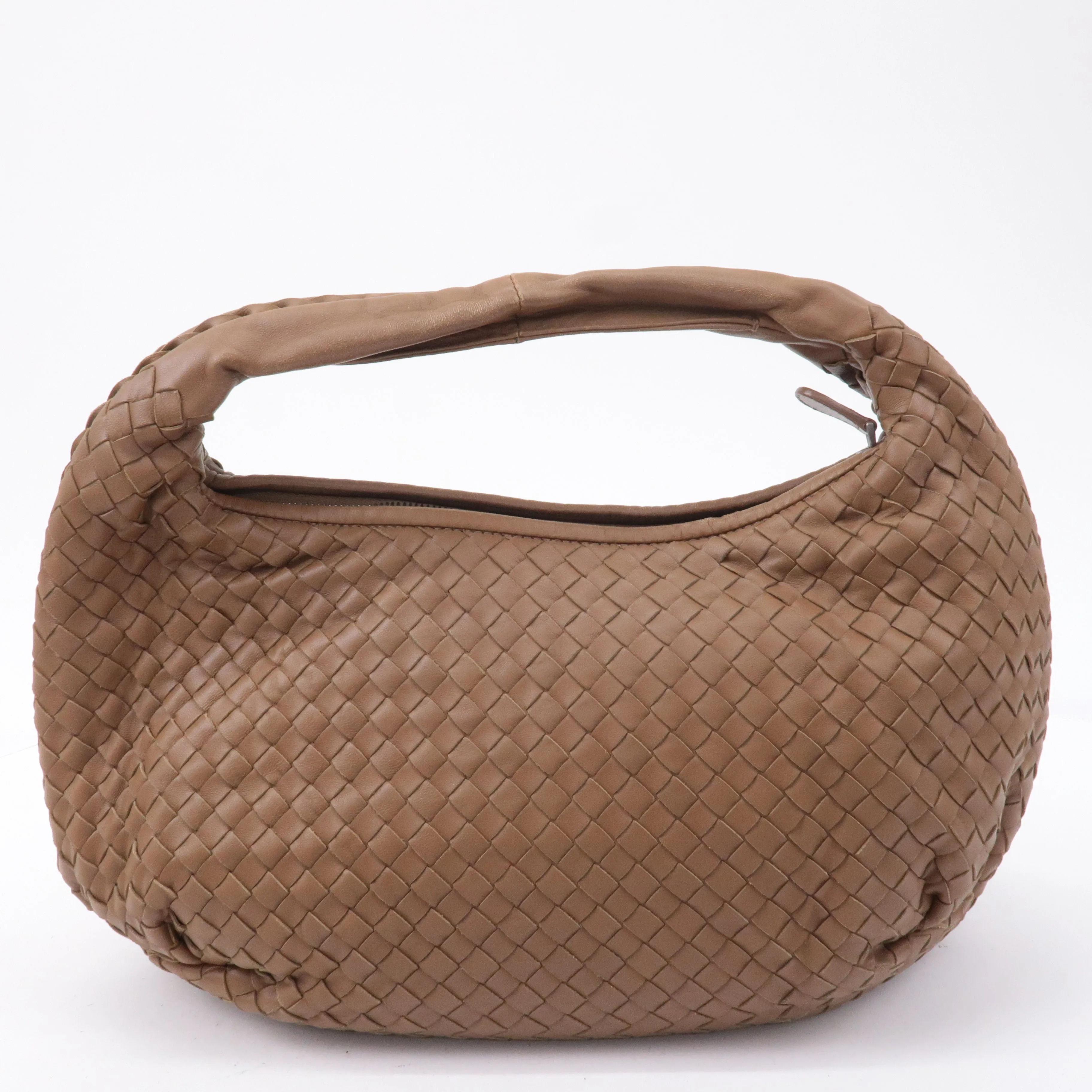 BOTTEGA VENETA Intrecciato Hobo Leather Shoulder Bag Brown 232499