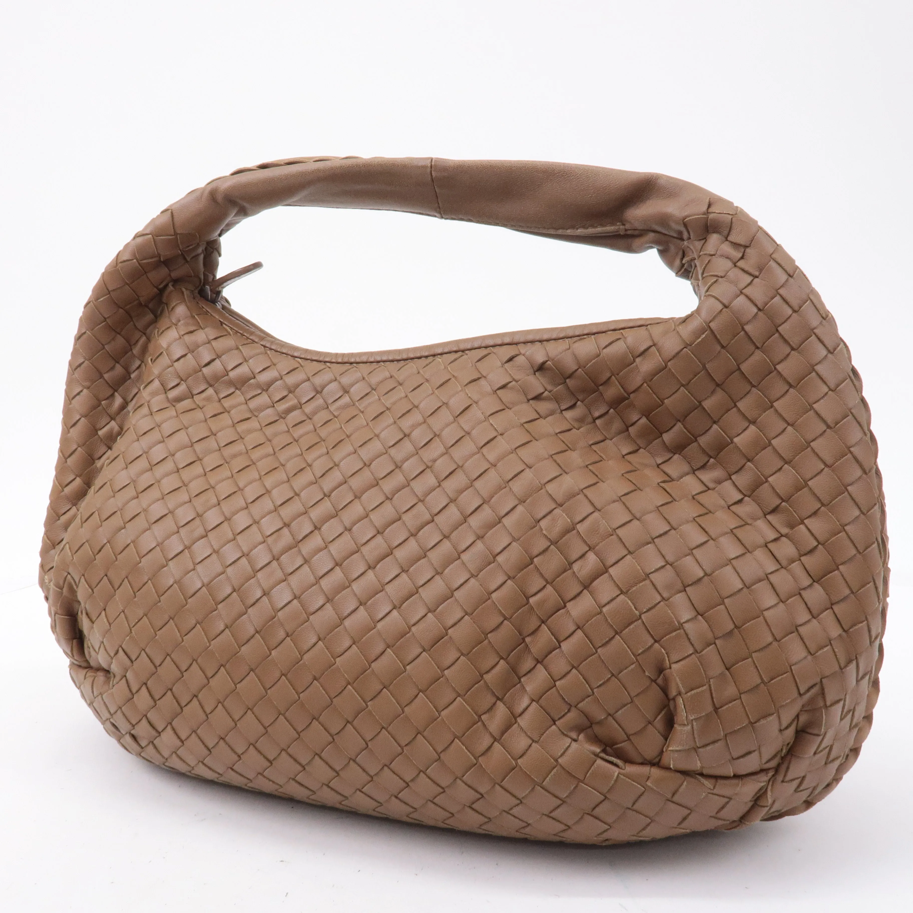 BOTTEGA VENETA Intrecciato Hobo Leather Shoulder Bag Brown 232499