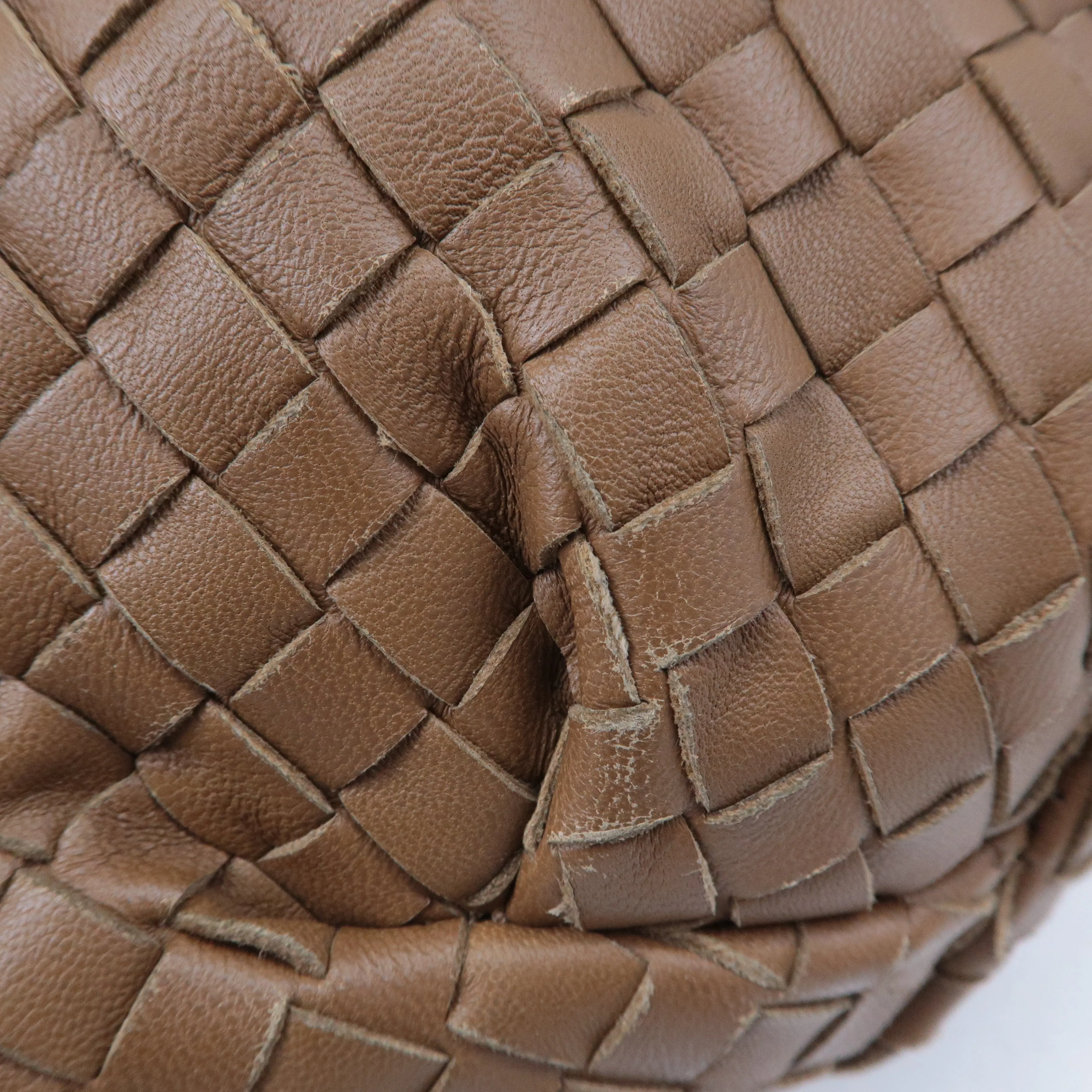 BOTTEGA VENETA Intrecciato Hobo Leather Shoulder Bag Brown 232499