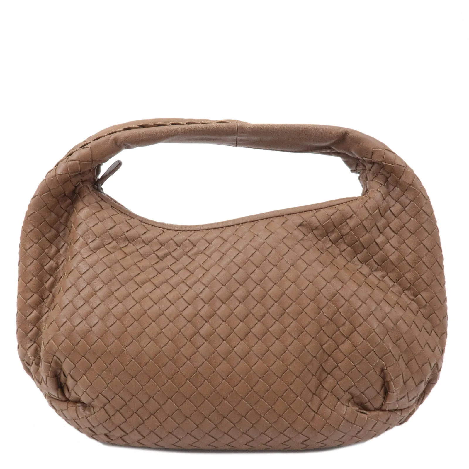 BOTTEGA VENETA Intrecciato Hobo Leather Shoulder Bag Brown 232499