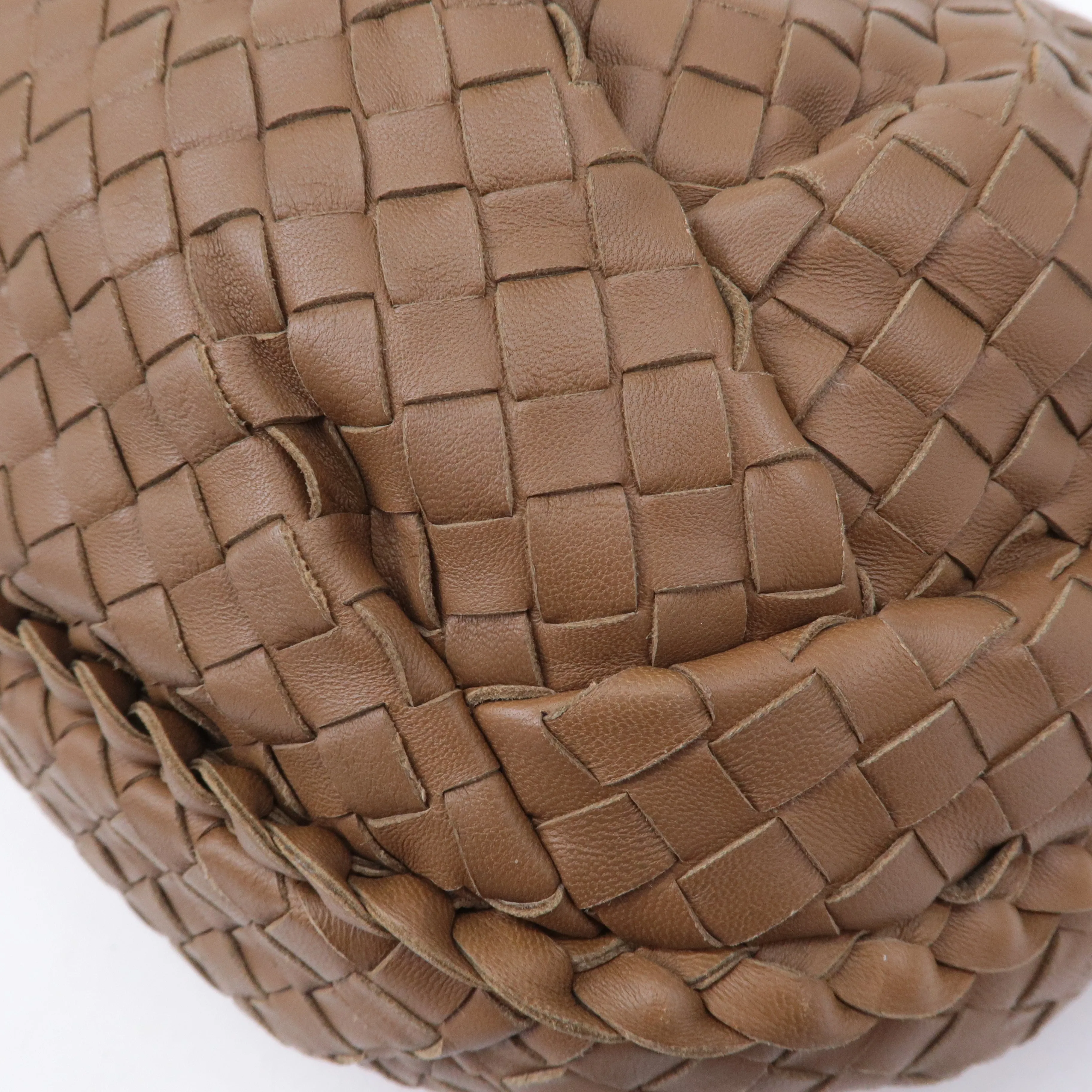 BOTTEGA VENETA Intrecciato Hobo Leather Shoulder Bag Brown 232499