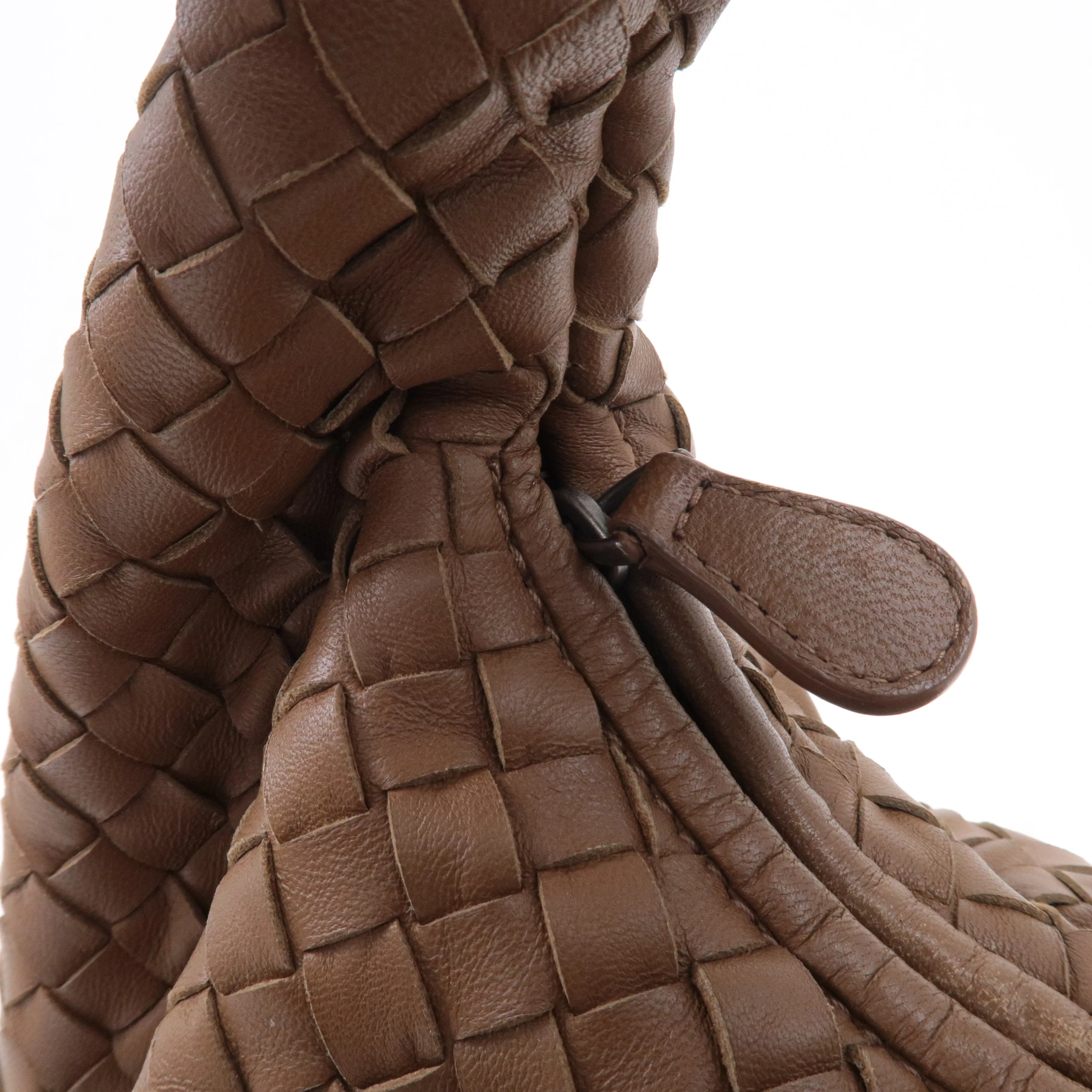 BOTTEGA VENETA Intrecciato Hobo Leather Shoulder Bag Brown 232499