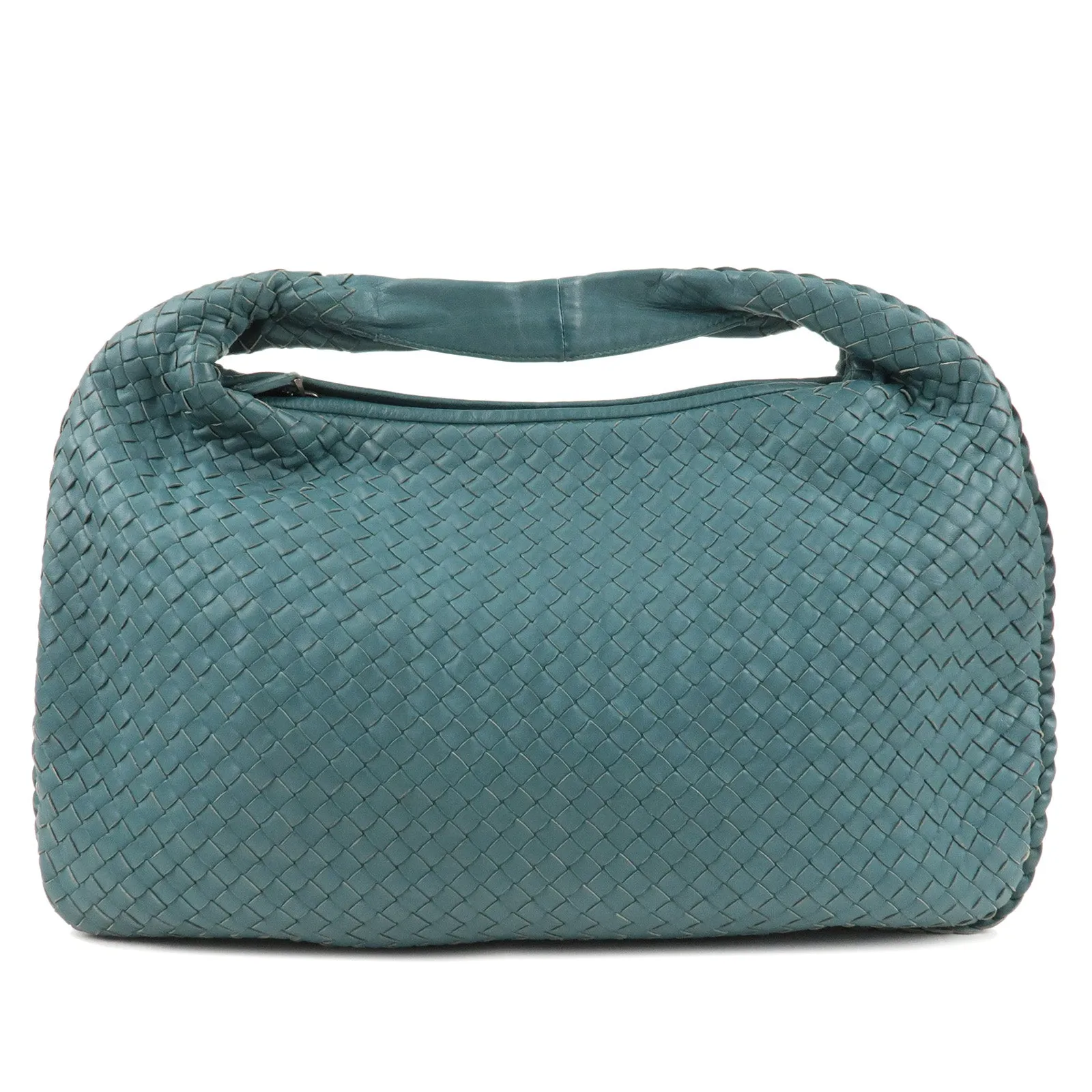 BOTTEGA VENETA Intrecciato Hobo Leather Shoulder Bag Green 115654