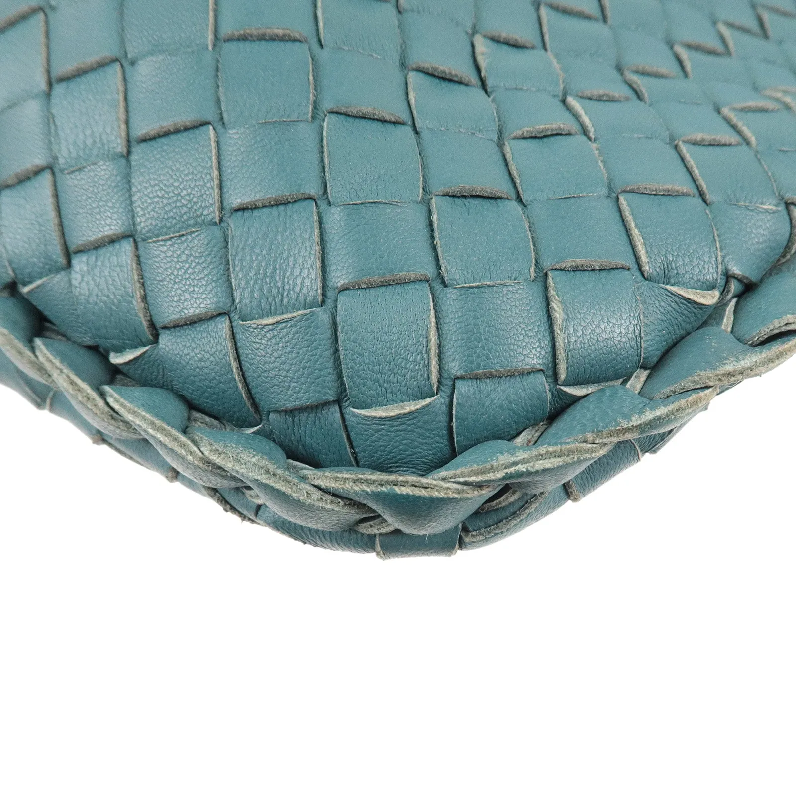 BOTTEGA VENETA Intrecciato Hobo Leather Shoulder Bag Green 115654