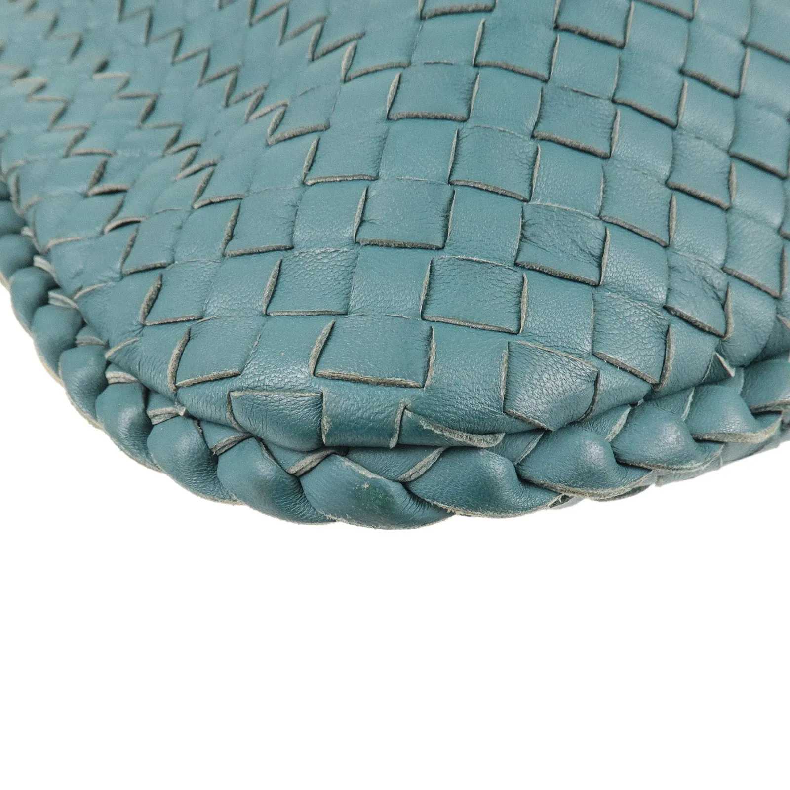 BOTTEGA VENETA Intrecciato Hobo Leather Shoulder Bag Green 115654