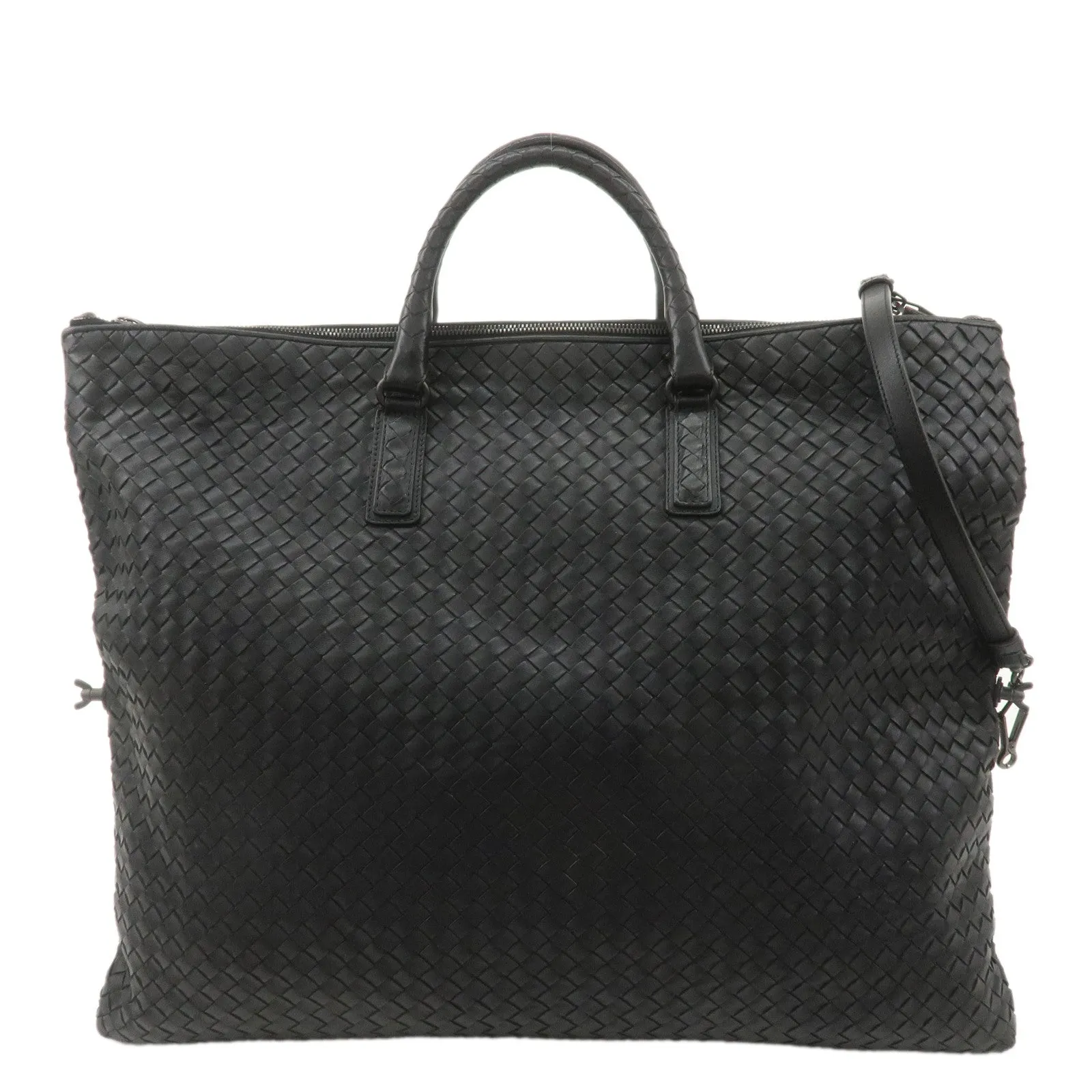 BOTTEGA VENETA Intrecciato Leather 2WAY Hand Bag Black 193785