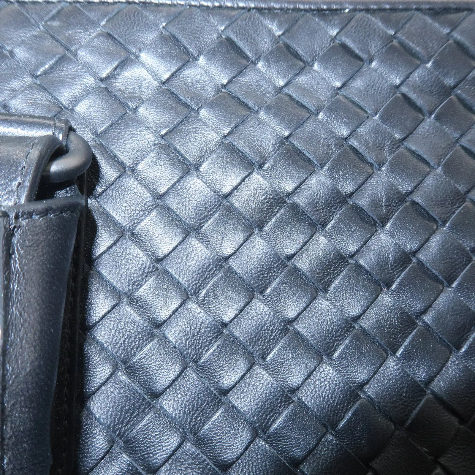 BOTTEGA VENETA Intrecciato Leather 2WAY Hand Bag Black 193785