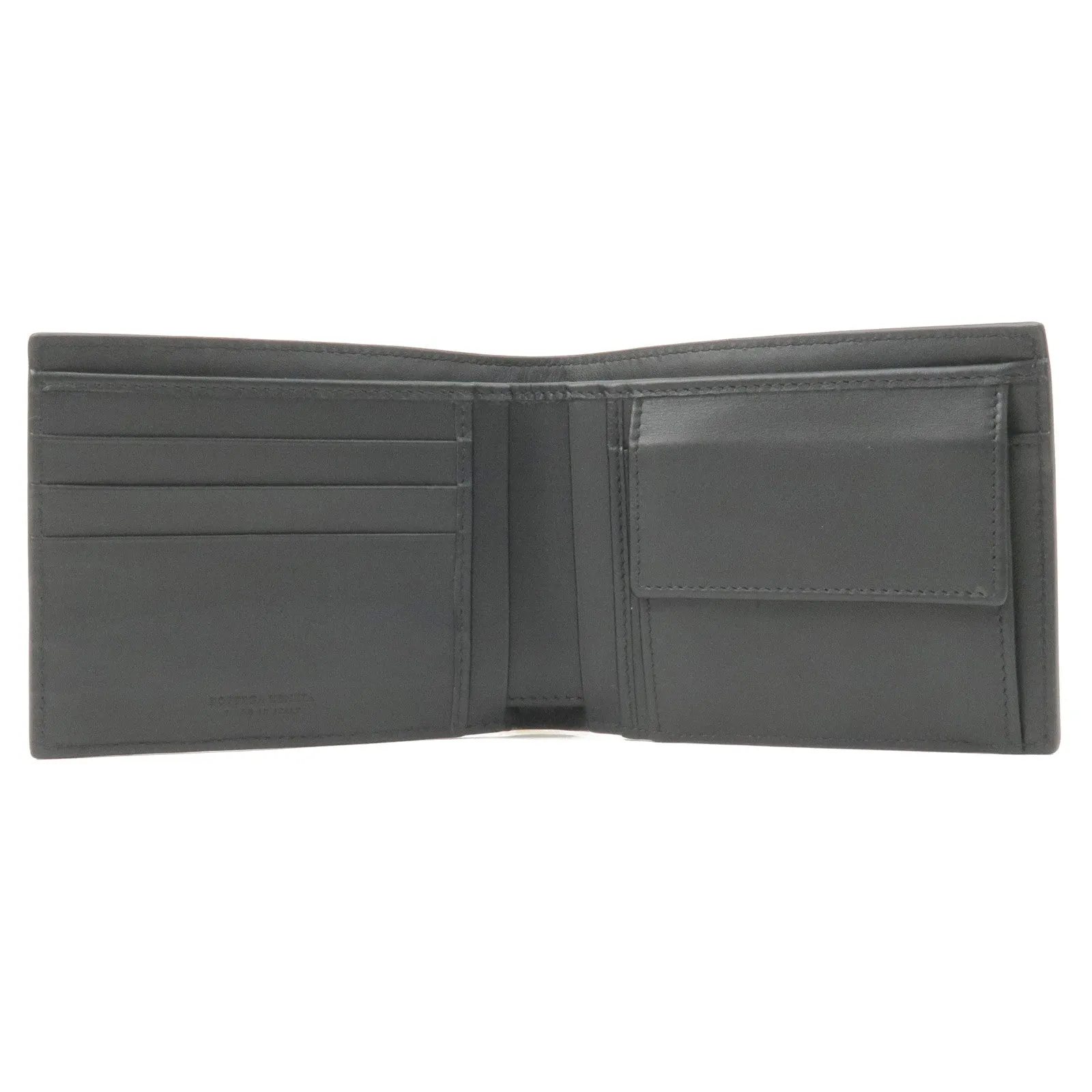 BOTTEGA VENETA Intrecciato Leather Bi Fold Wallet Black 193642