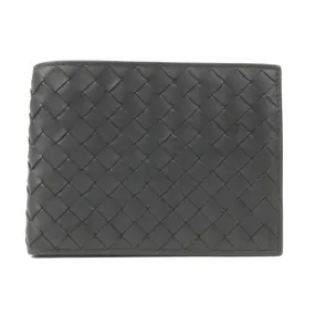 BOTTEGA VENETA Intrecciato Leather Bi Fold Wallet Black 193642