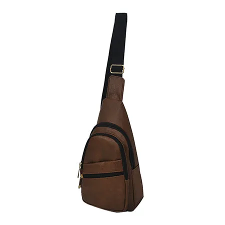 Brown NGIL Faux Leather Sling Bag