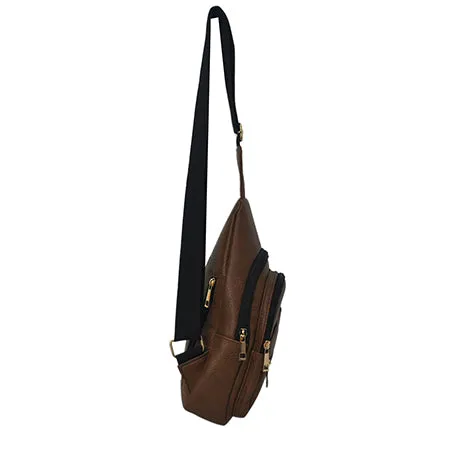 Brown NGIL Faux Leather Sling Bag